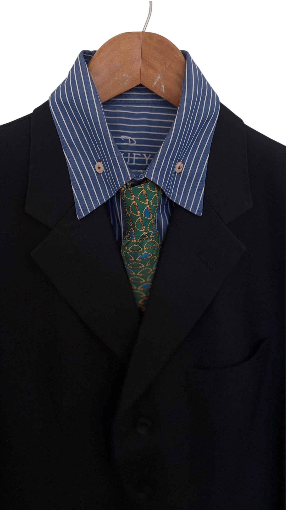 SIMPSON Piccadilly vintage green Equestrian silk tie.