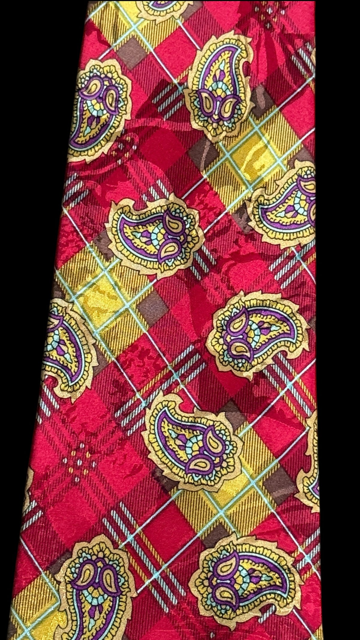 CHARLES 1909 Vintage Printed Crepe Silk Jacquard Tie.