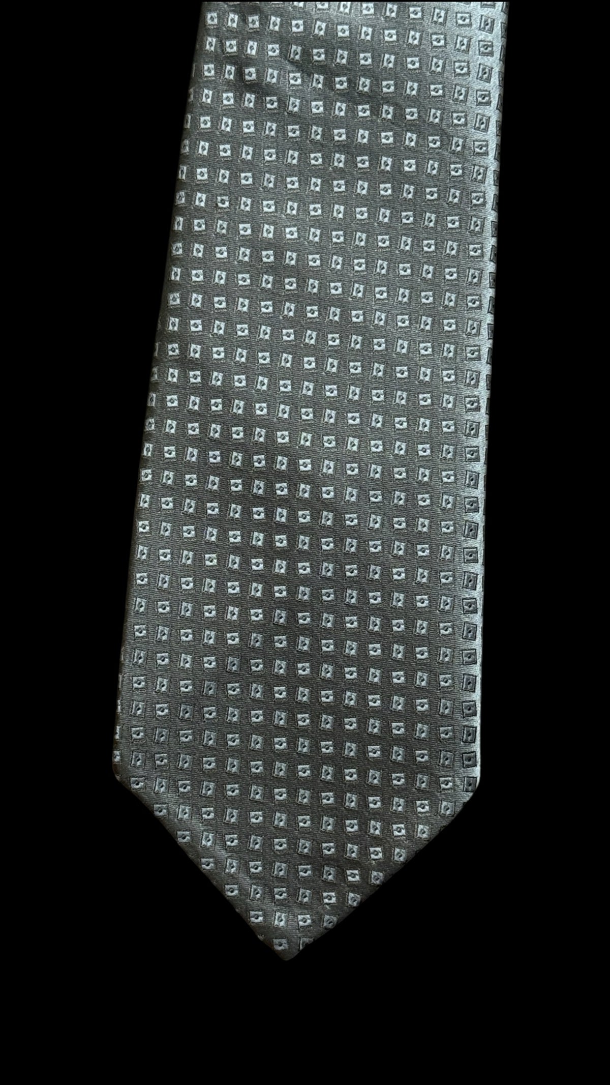 FINAMORE 7-Fold Printed Silk Tie. Vintage