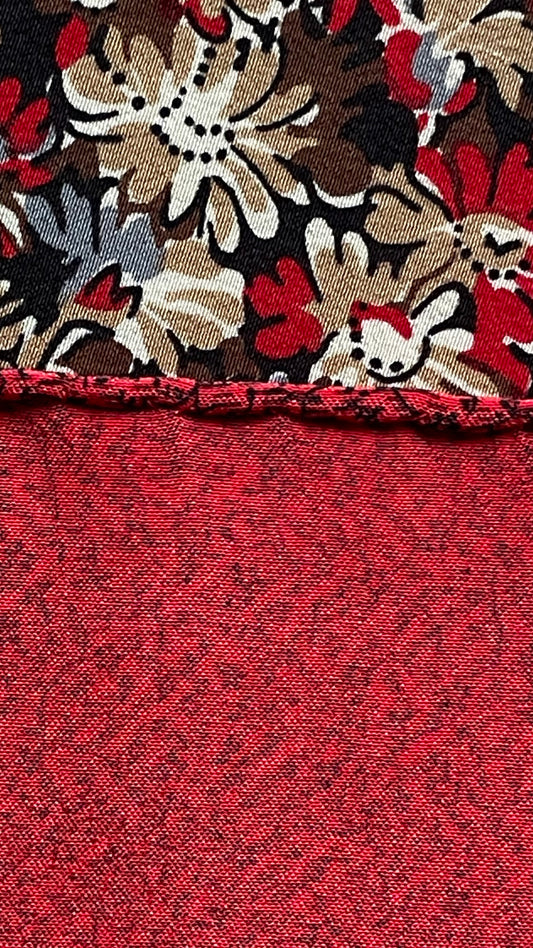 CHANEL Vintage Black Floral Crepe Silk Scarf (87 cm by 87 cm) Hand rolled Hem.