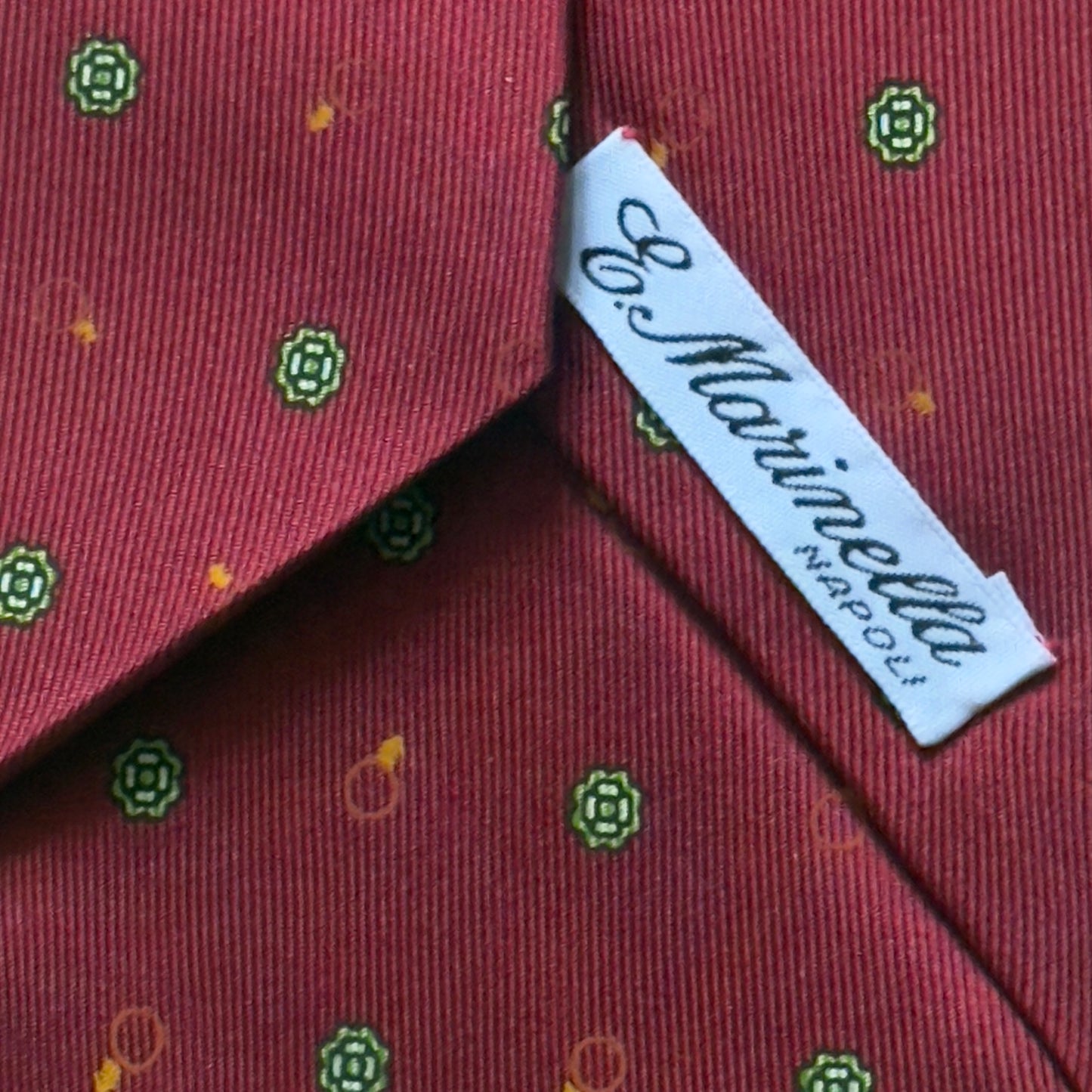 E. MARINELLA Vintage Burgundy Floral Dots Silk Tie (9.2 cm by 147.5 cm) Normal Front