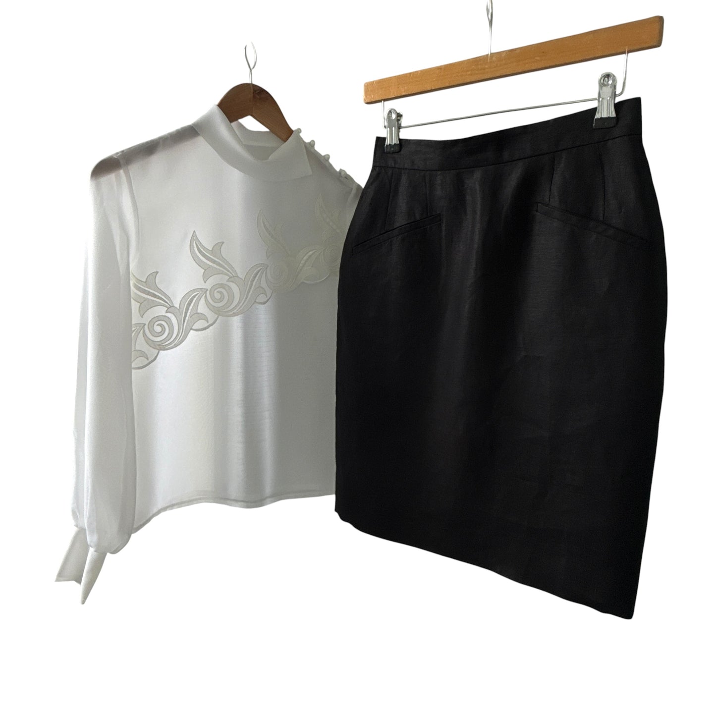 KENZO Vintage Black Linen Skirt.