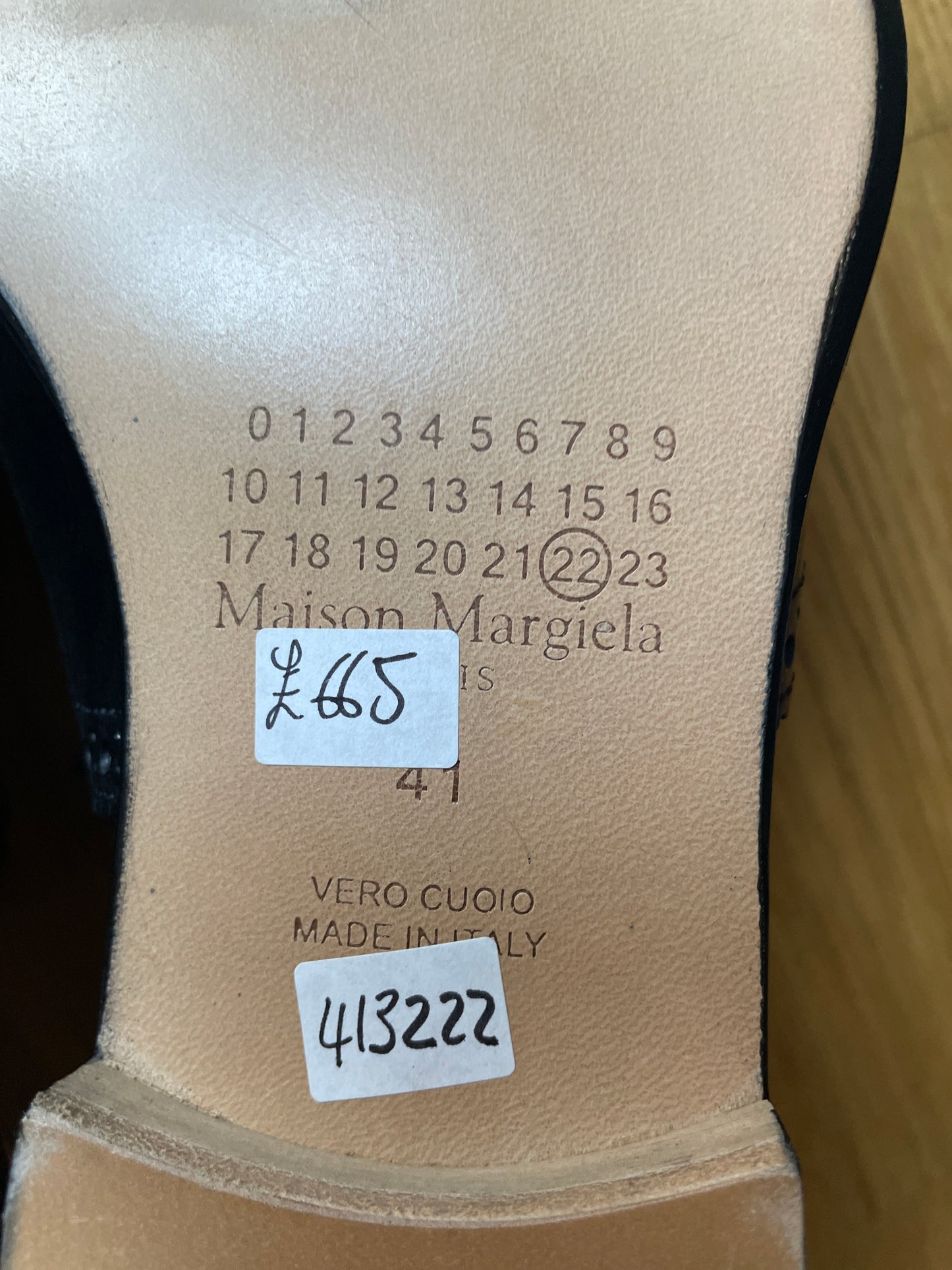 MAISON MARGIELA Women’s Black Leather Lace-Up Open Shoes (Euro Size 41) U.K. 8