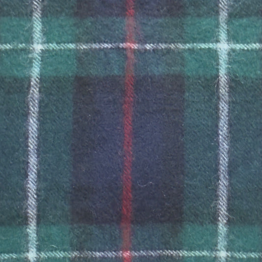 MARC GIBALDI Vintage Dark Green Tartan Cashmere-Lambswool Blended Scarf (29.5 cm by 146.5 cm)