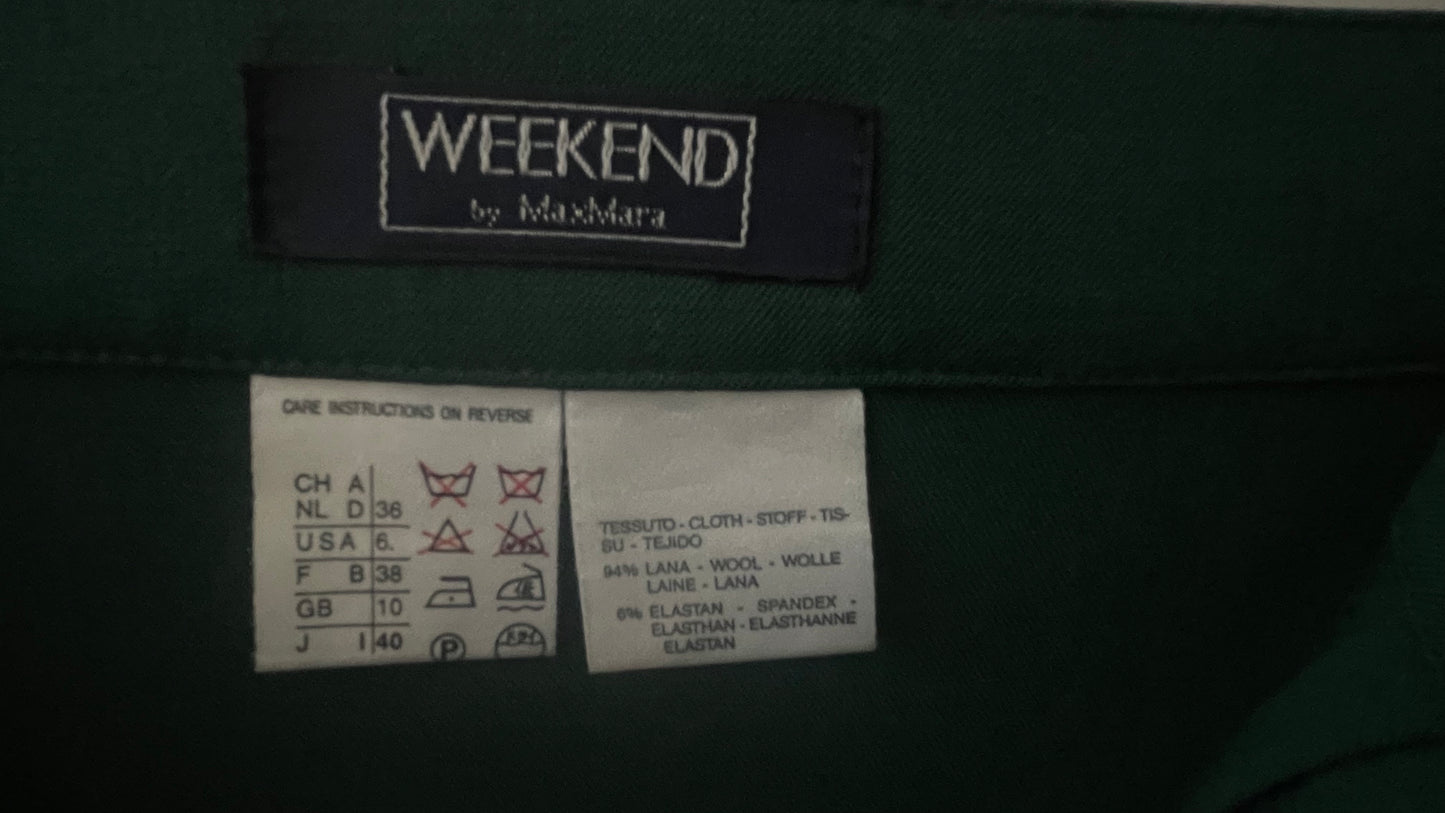 Weekend by MAX MARA Vintage Dark Green Wool Skirt. (Women’s Size 8/10)
