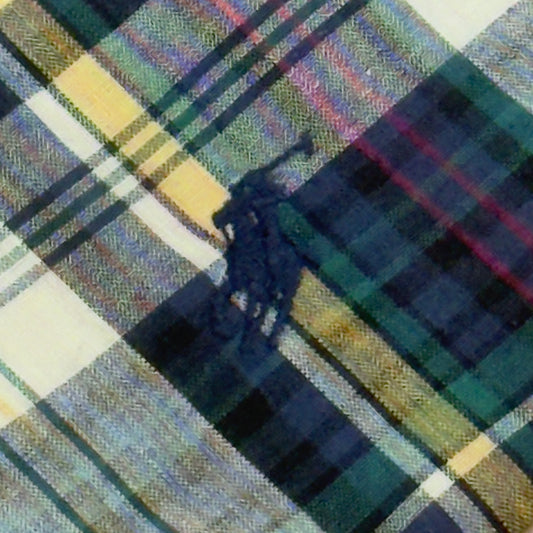 POLO by RL Vintage White Plaid Cotton Tie (10.1 cm by 146.5 cm) Bit Wider Front Size