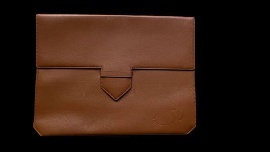 DELVAUX Vintage Tan Leather Laptop Folder Bag (0.5-5 cm by 28.5 cm by 38 cm)