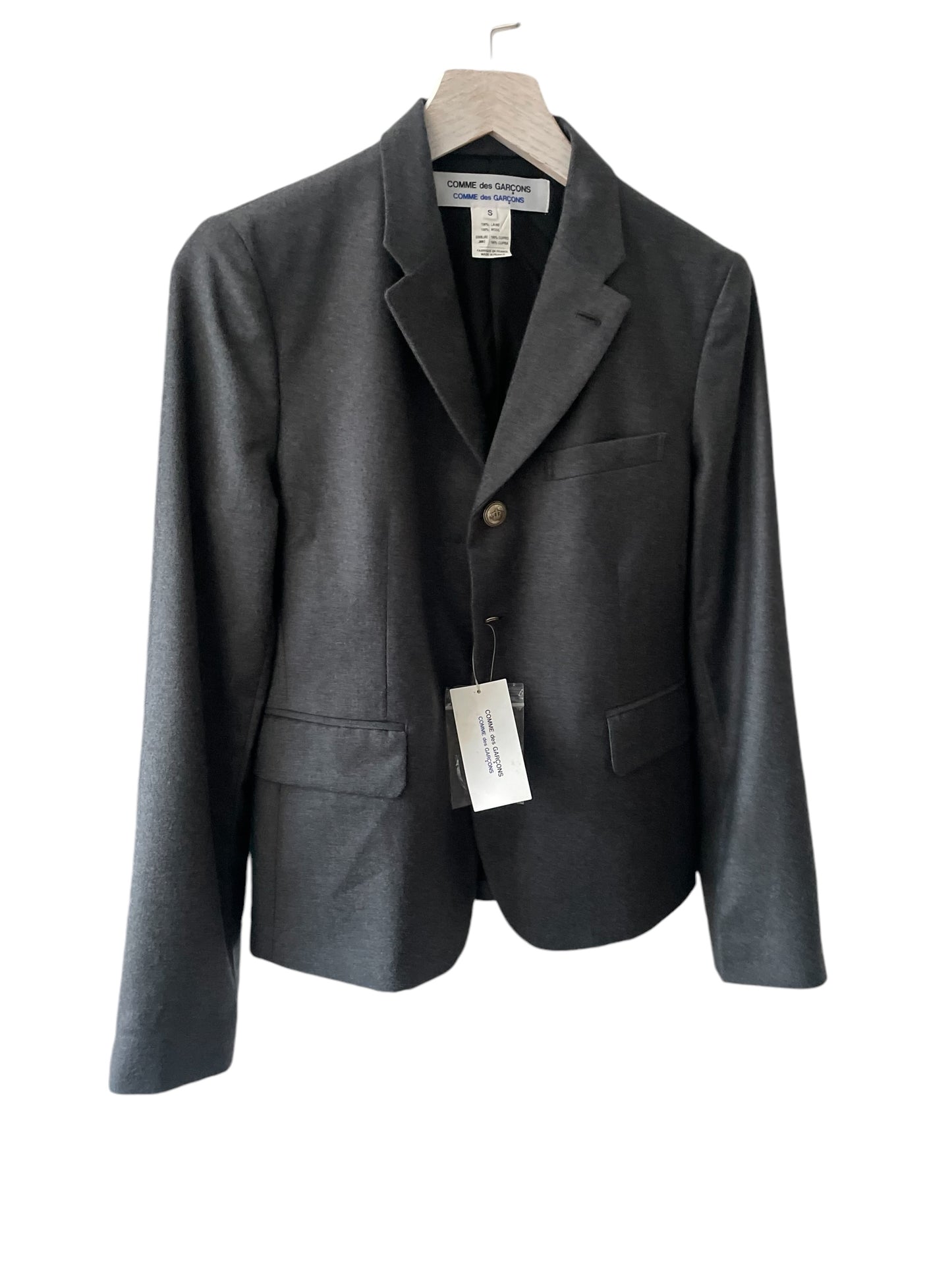 CdG Grey Soft Lightweight Wool Single Breasted Jacket. (Women’s Size S)