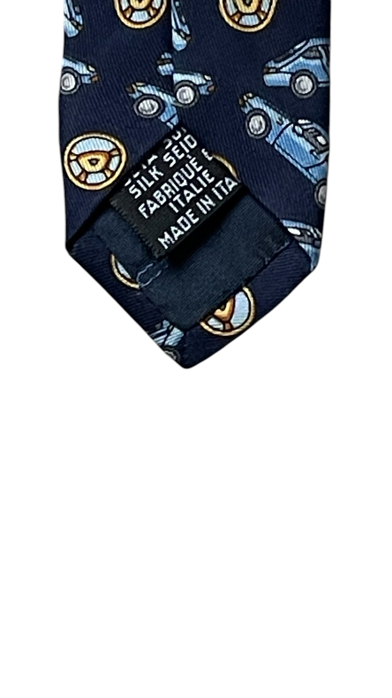 PORSCHE Navy Blue Cars Silk Tie (9.8 cm by 147 cm)