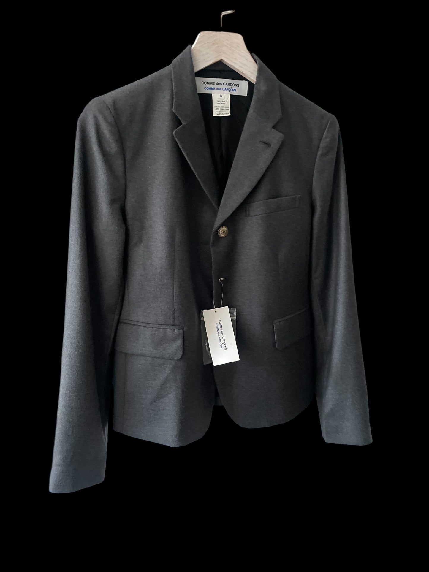 CdG Grey Soft Lightweight Wool Single Breasted Jacket. (Women’s Size S)