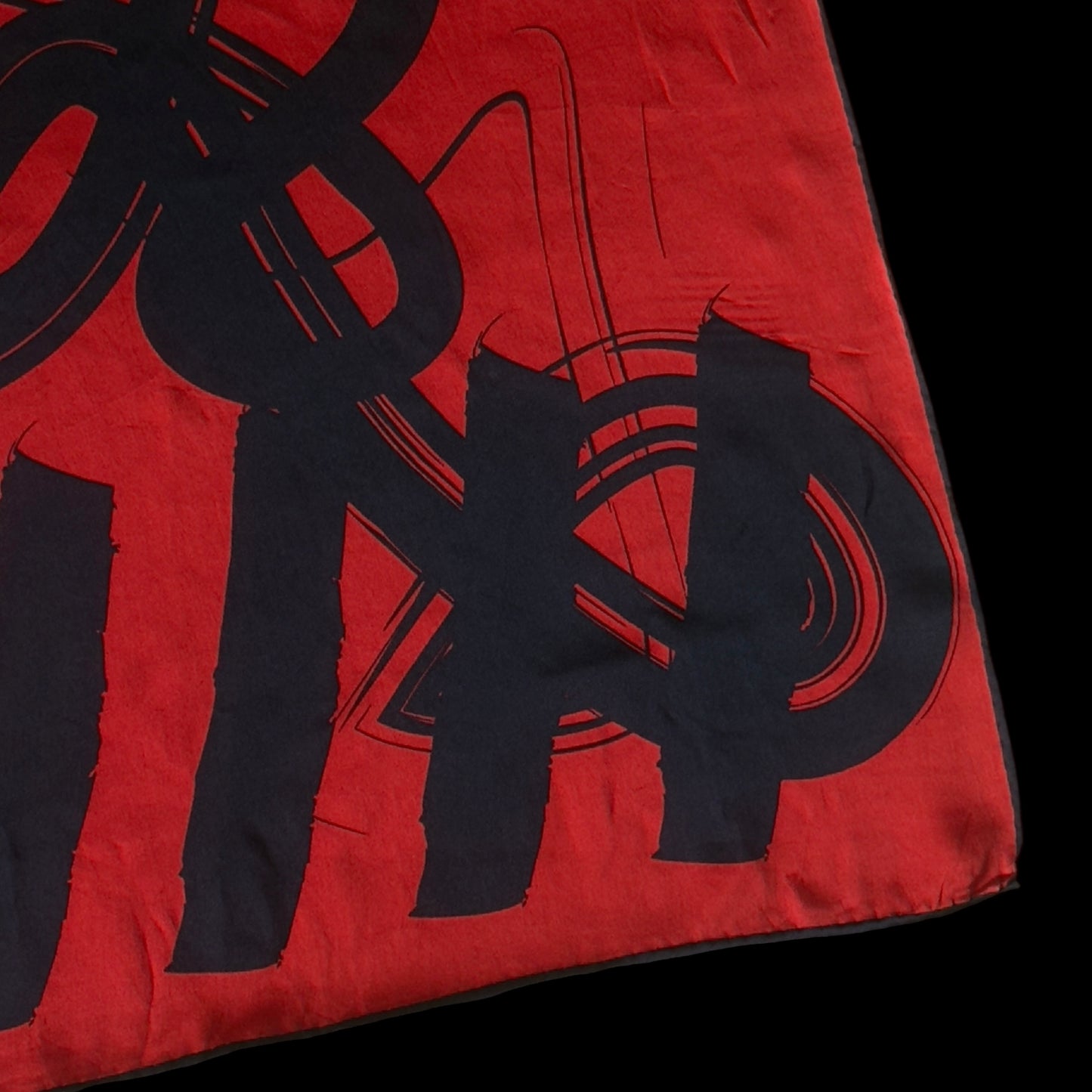 JEAN LOUIS SCHERRER Vintage Burgundy/Red Abstract Crepe Silk Scarf (69 cm by 65 cm)