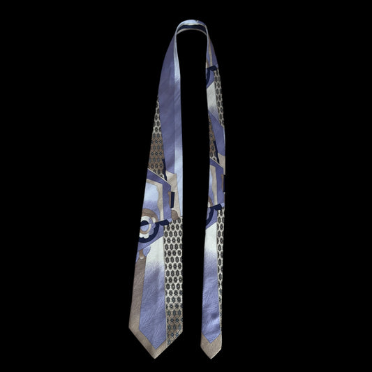 VITALIANO PANCALDI Vintage Lavender Abstract Crepe Silk Jacquard Tie (10 cm by 146 cm)