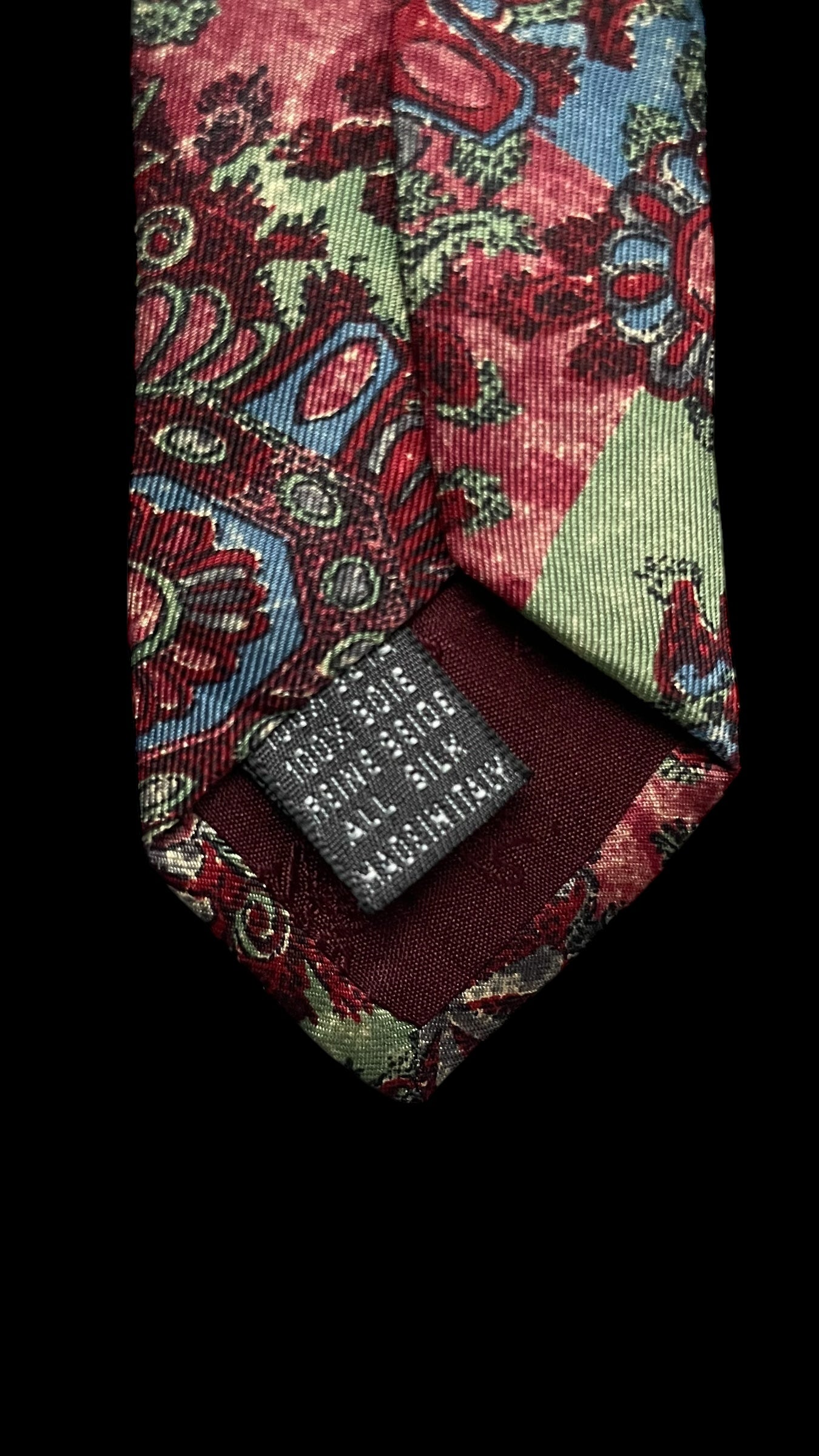 GUCCI Vintage Burgundy Baroque Silk Tie (9 cm by 149 cm)