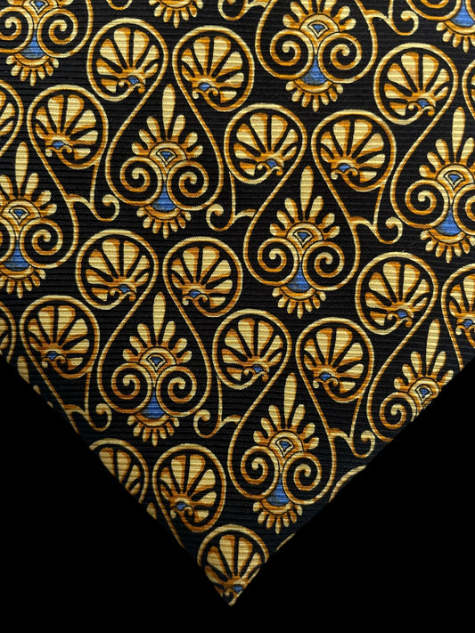 ROCCO BAROCCO Vintage Black Baroque Silk Tie (9.5 cm by 149 cm) Normal Front Size