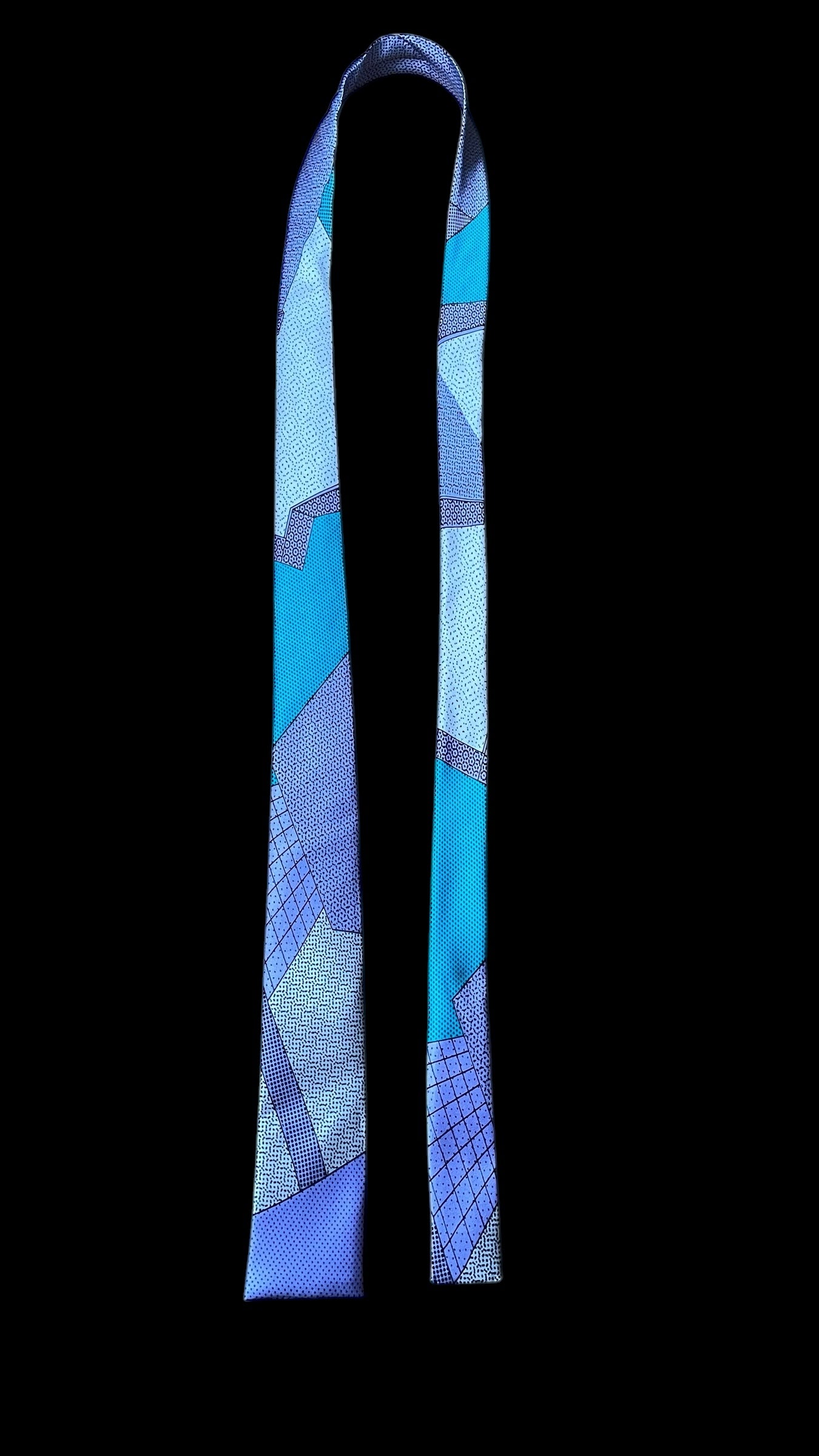 MEMPHIS MILANO Vintage Light Purple Crepe Silk Tie (Skinny Square Front Size 5.2 cm)