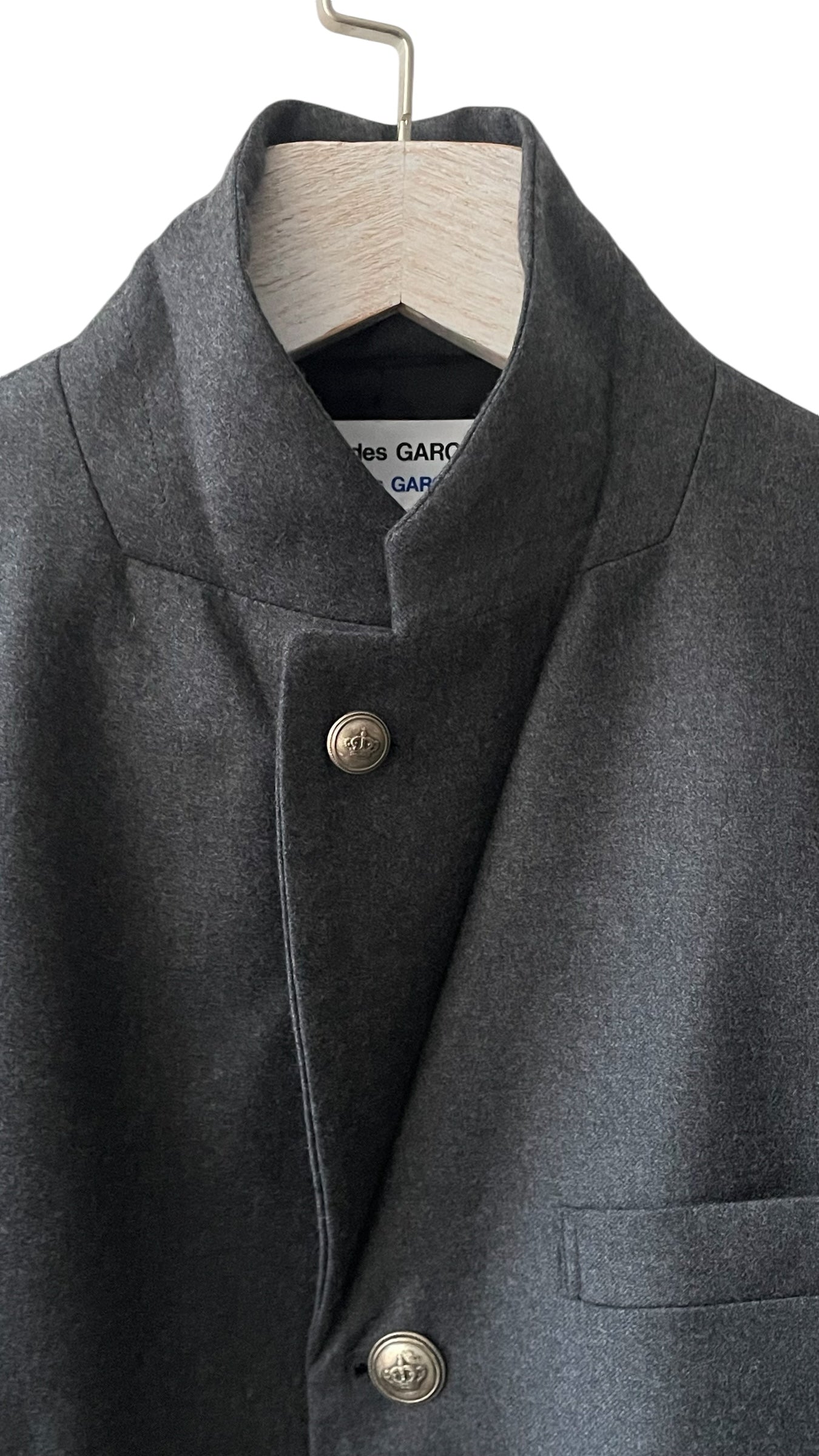 CdG Grey Soft Lightweight Wool Single Breasted Jacket. (Women’s Size S)