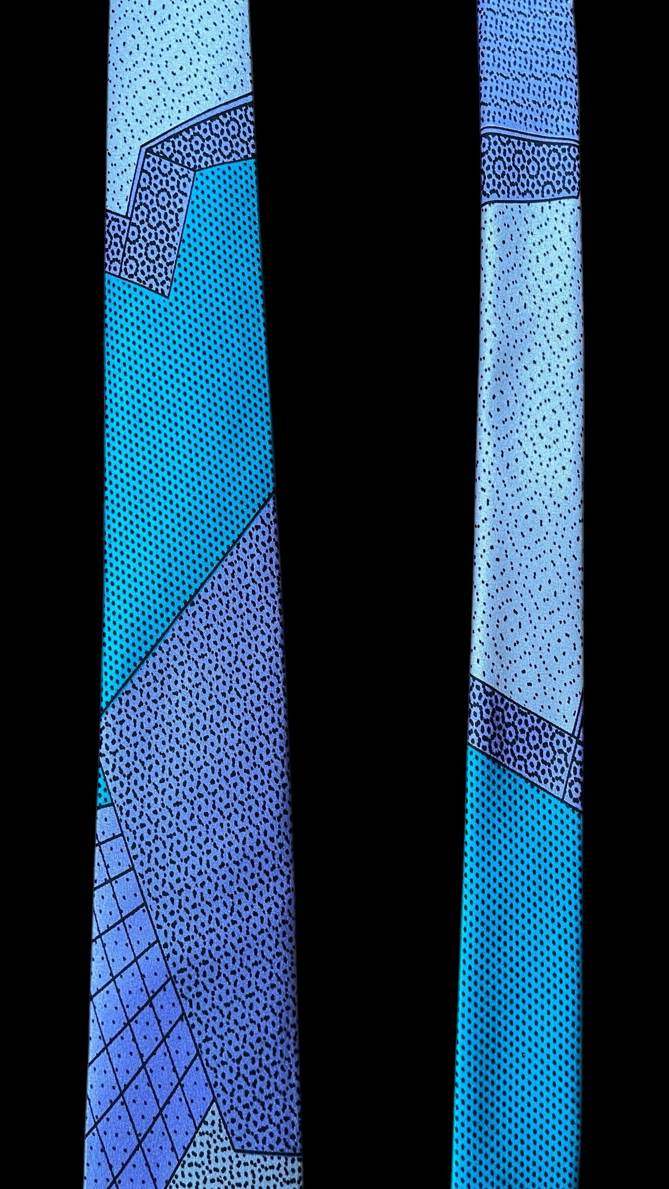 MEMPHIS MILANO Vintage Light Purple Crepe Silk Tie (Skinny Square Front Size 5.2 cm)