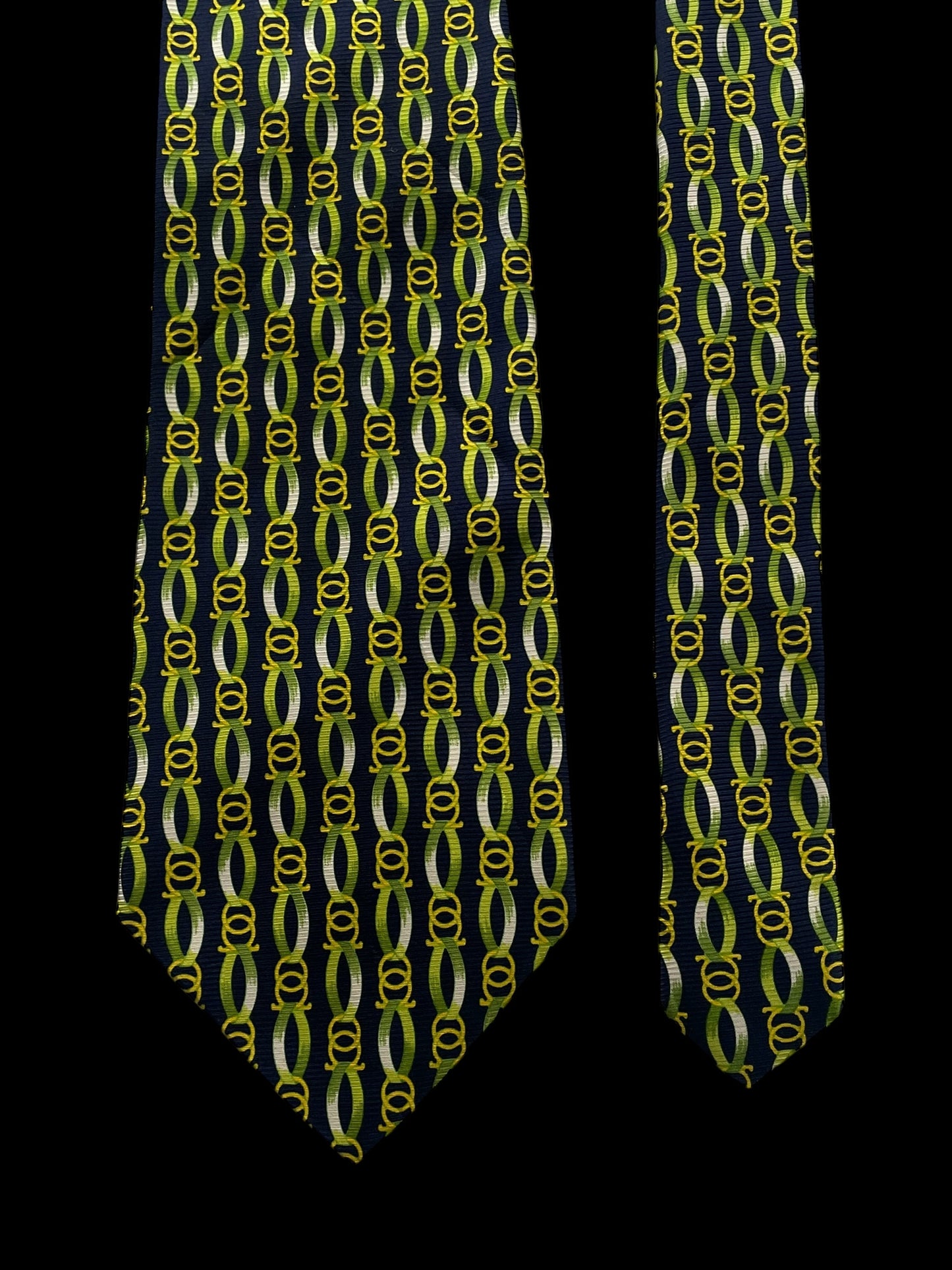 MODILIANI Vintage Navy Blue Equestrian Silk Tie (9.8 cm by 149 cm) Normal Front Size