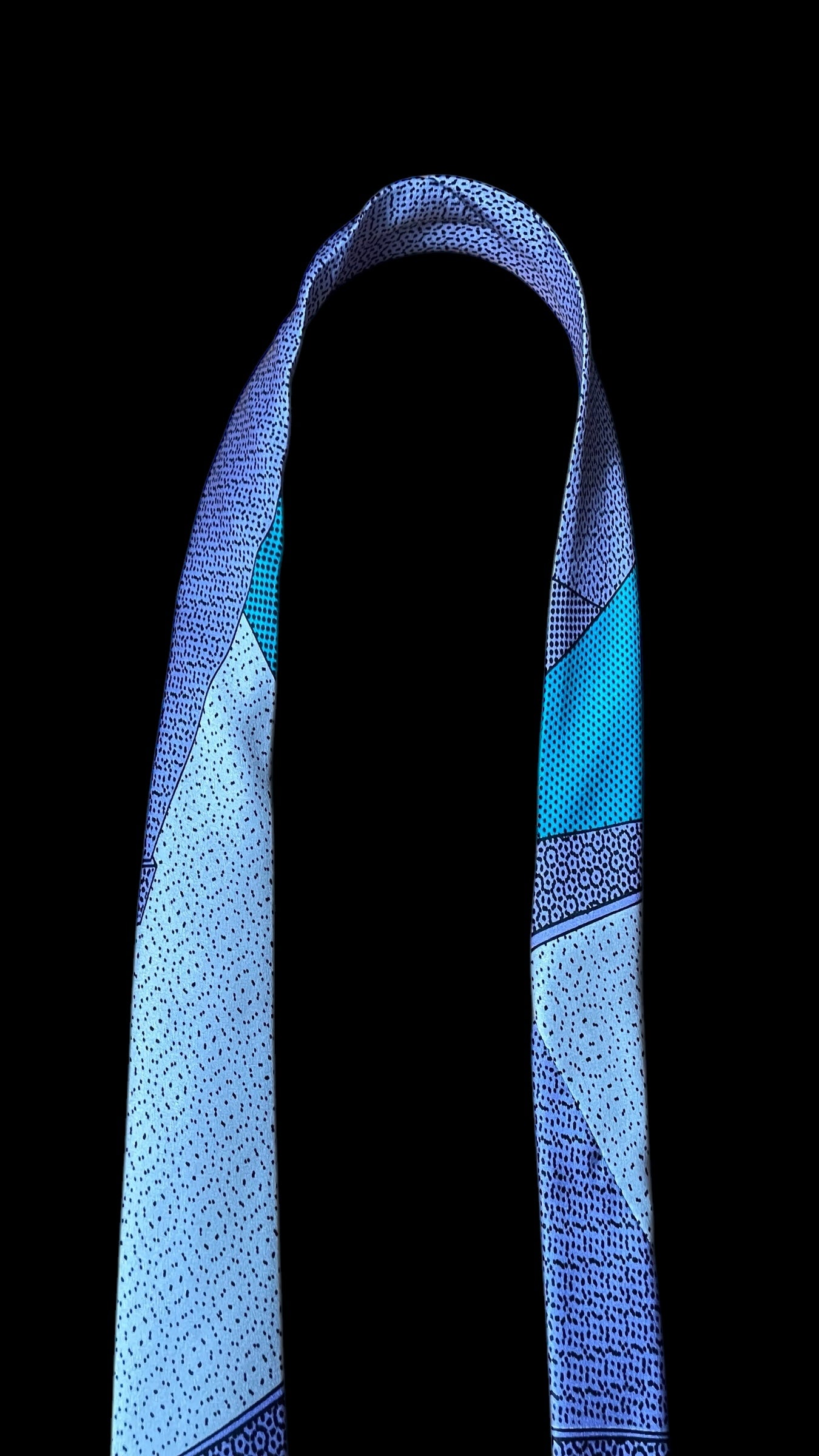 MEMPHIS MILANO Vintage Light Purple Crepe Silk Tie (Skinny Square Front Size 5.2 cm)