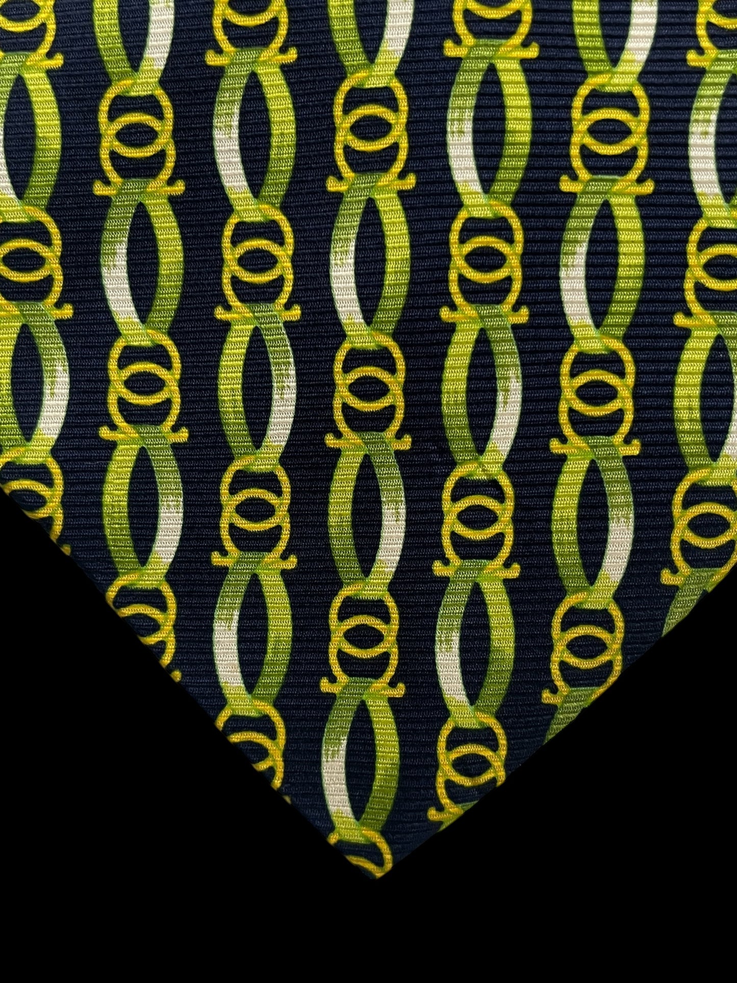 MODILIANI Vintage Navy Blue Equestrian Silk Tie (9.8 cm by 149 cm) Normal Front Size