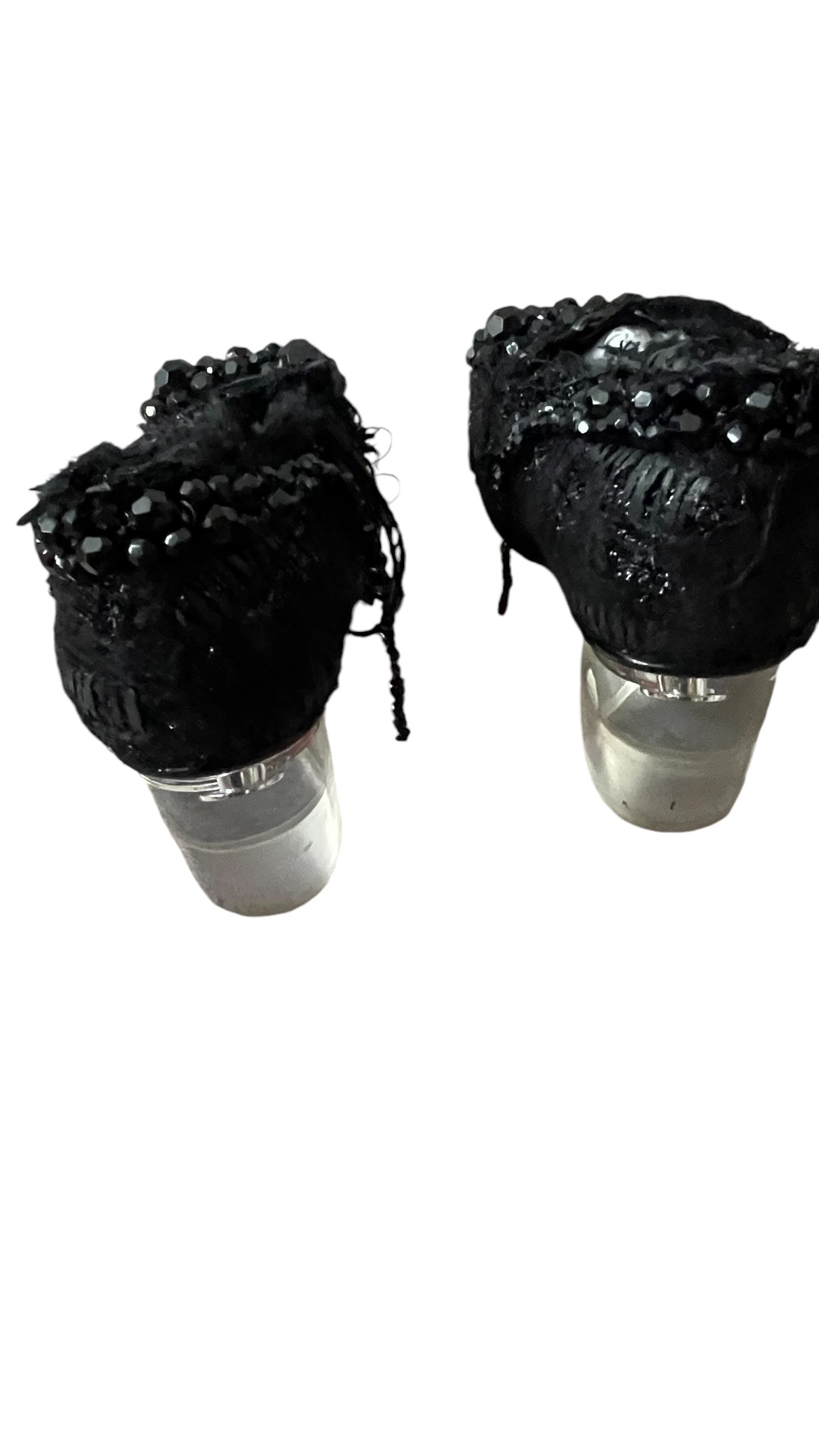 SIMONE ROCHA Women’s Black Embellished Tweed Block-Heel Shoes (Euro Size 36) U.K. 3.5