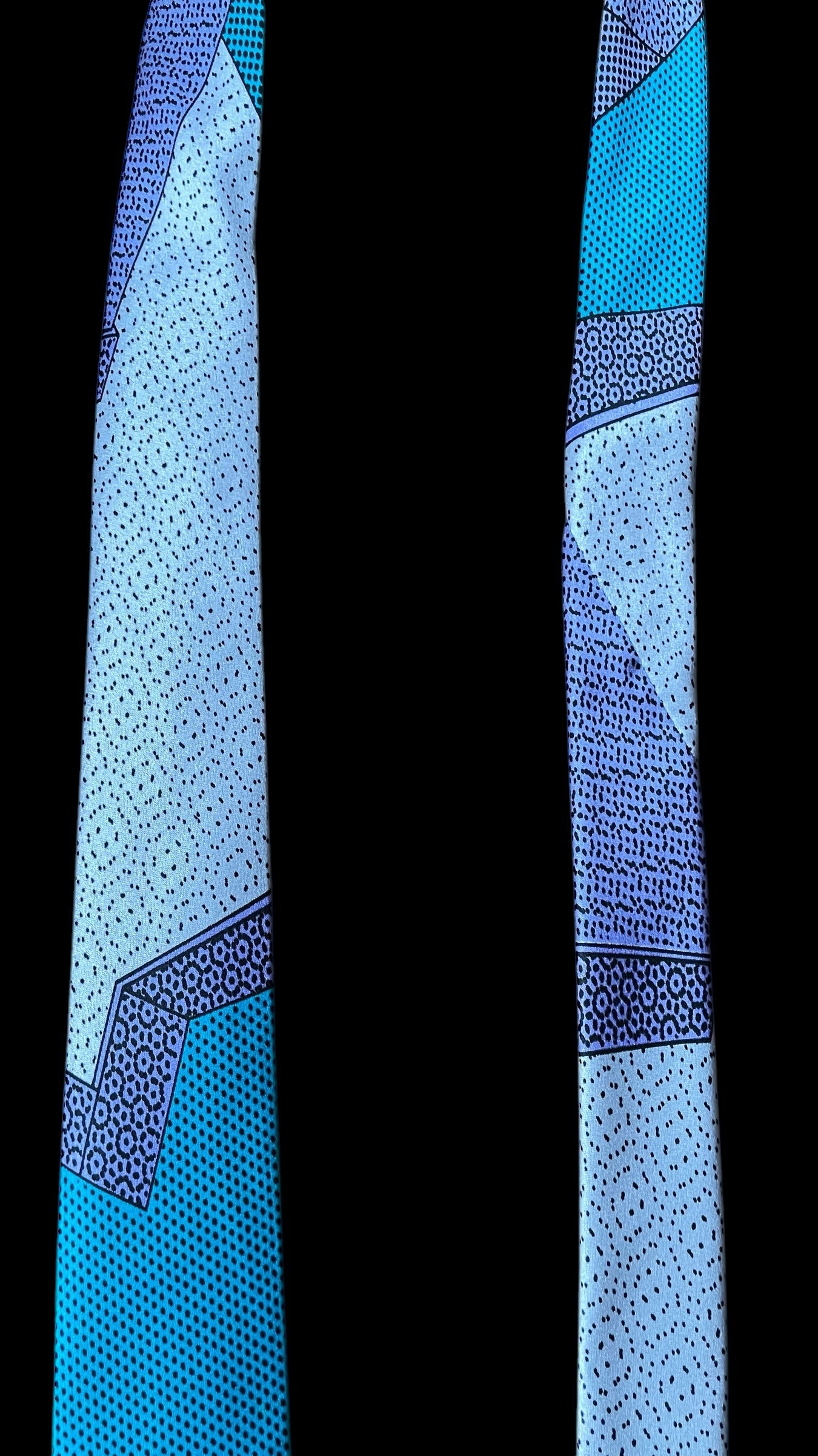 MEMPHIS MILANO Vintage Light Purple Crepe Silk Tie (Skinny Square Front Size 5.2 cm)