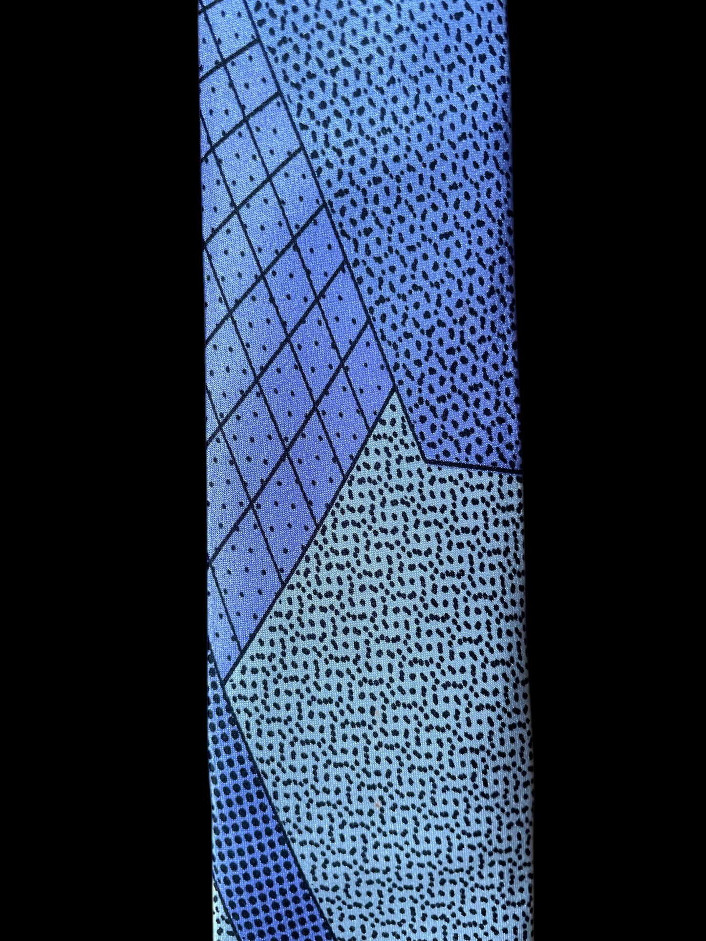 MEMPHIS MILANO Vintage Light Purple Crepe Silk Tie (Skinny Square Front Size 5.2 cm)