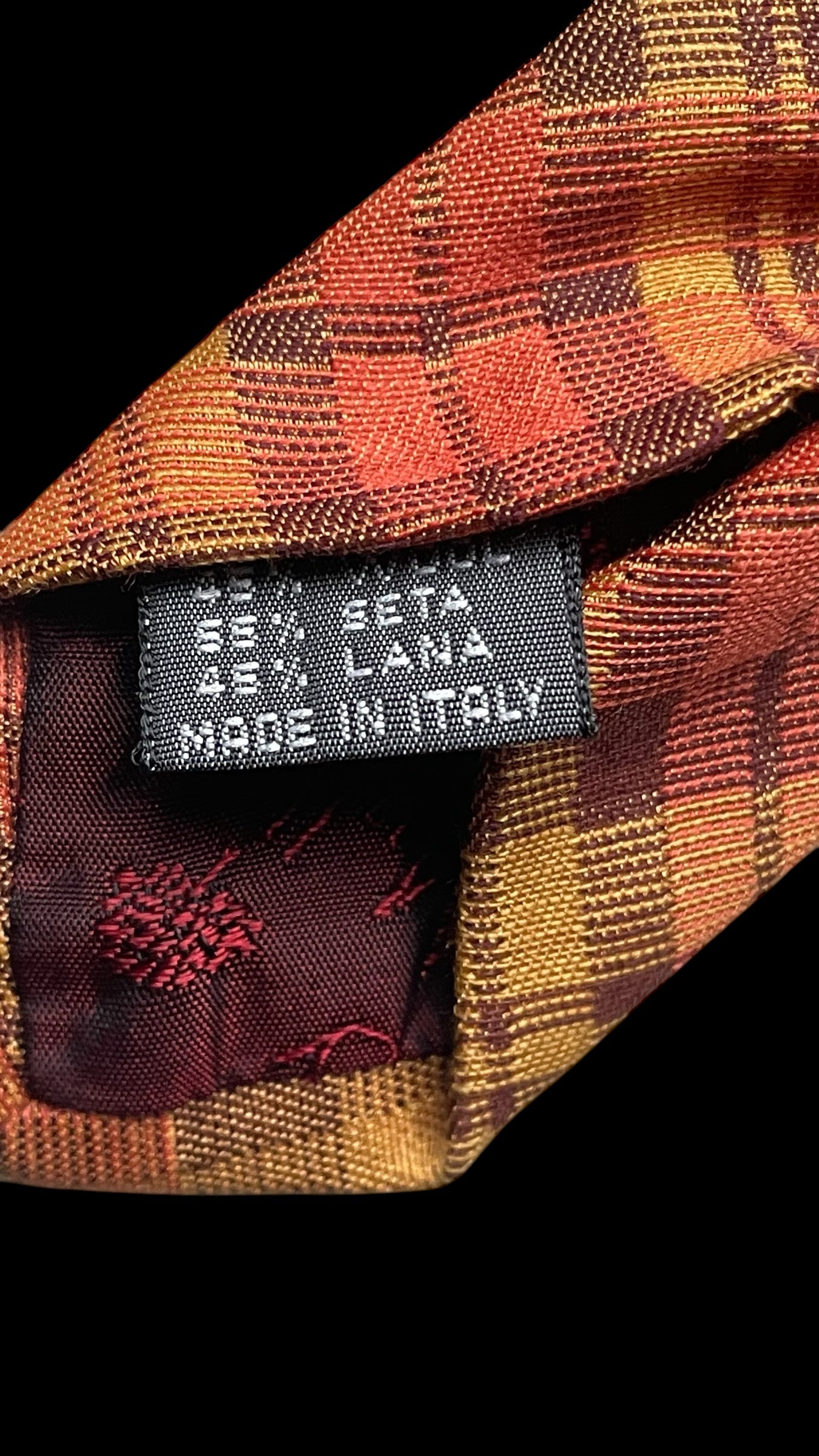 MULBERRY Vintage Orange Checks Silk-Wool Blended Tie ( 9.7 cm by 144 cm)