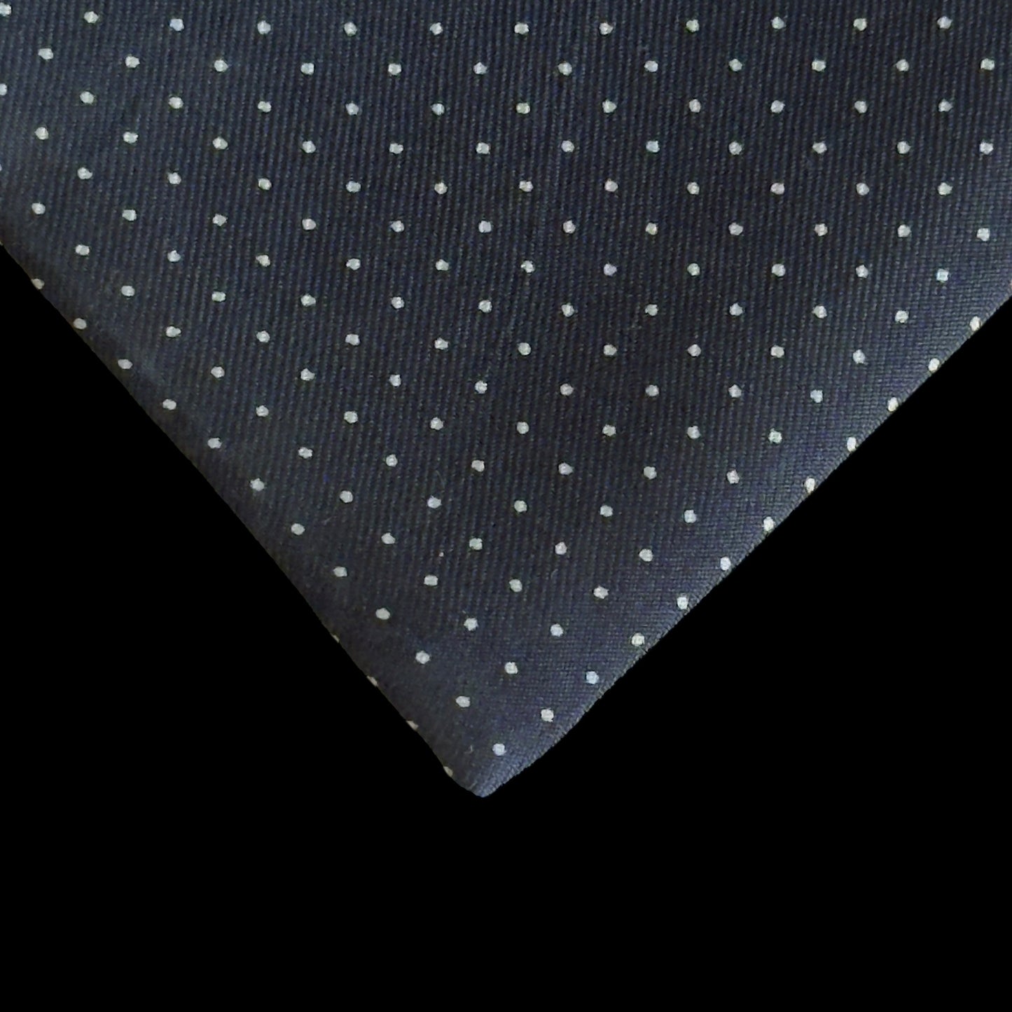 Vintage Navy Blue Polka Dots Silk Tie By OSCAR de la RENTA (8.3 cm by 147 cm)