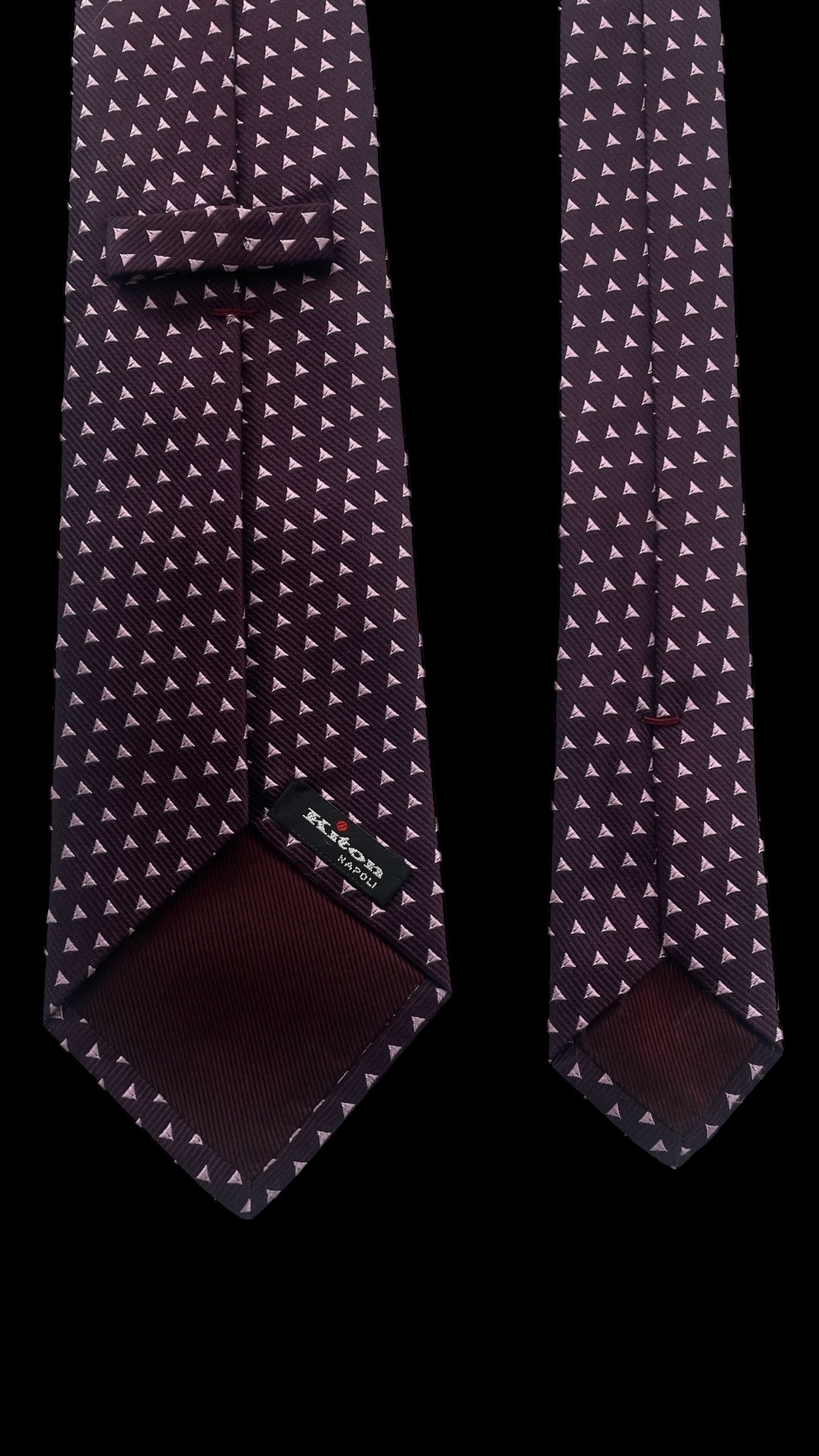 KITON Vintage Dark Purple Geometric Dots Silk Tie (9.2 cm by 153 cm) Longer Length.