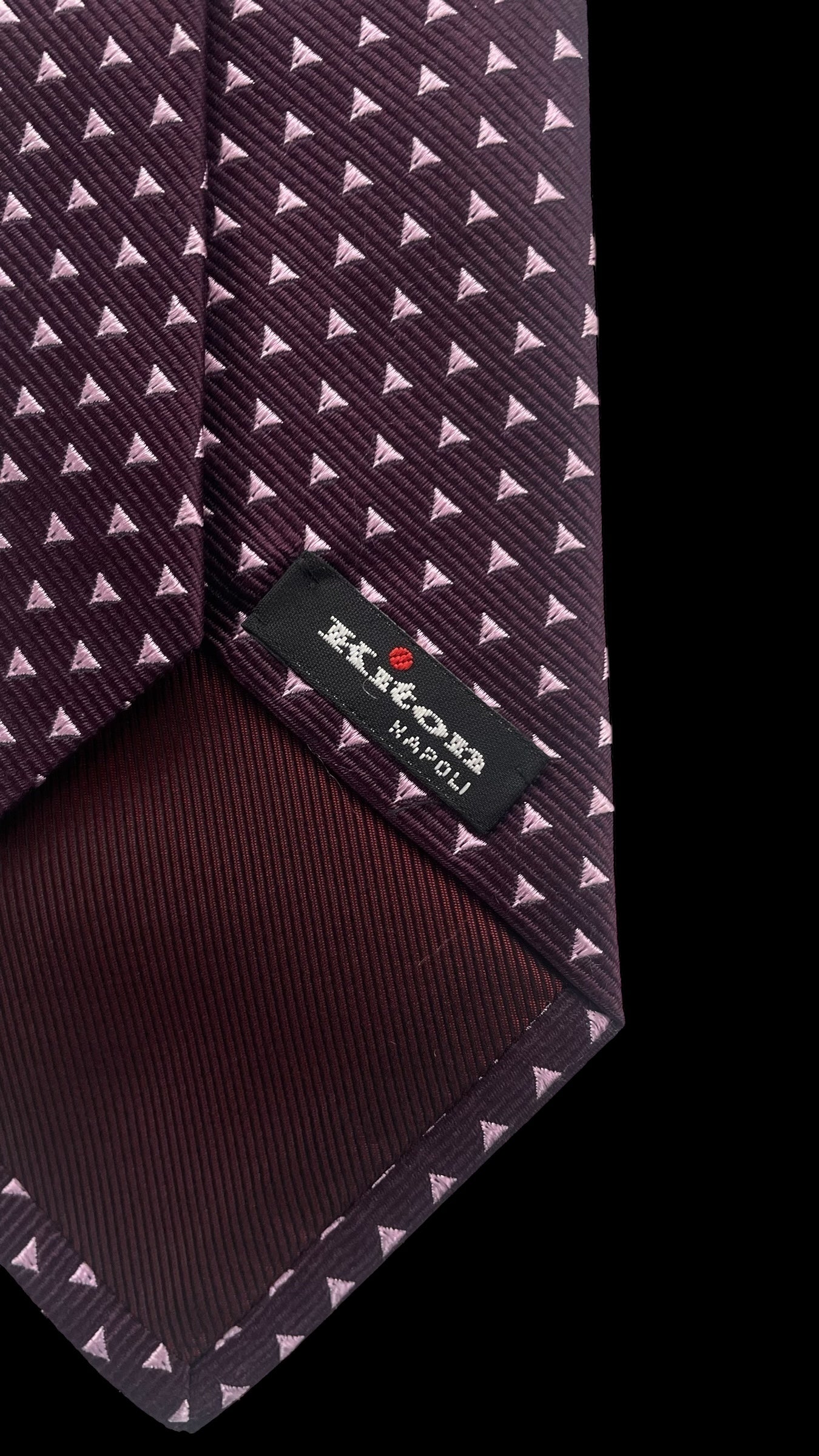 KITON Vintage Dark Purple Geometric Dots Silk Tie (9.2 cm by 153 cm) Longer Length.