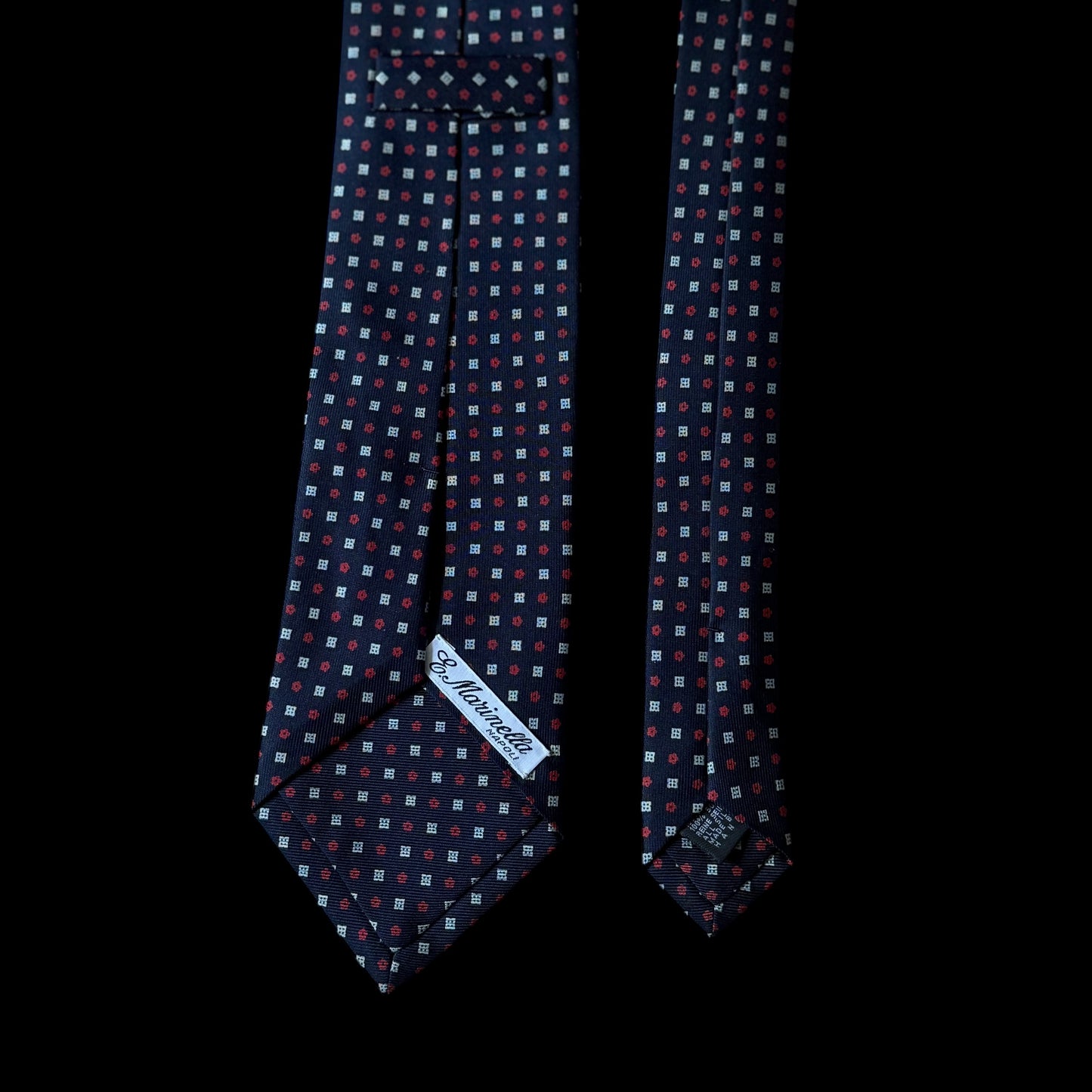 E. MARINELLA Navy Blue Floral Dots Silk Tie (9 cm by 150 cm) Standard Front