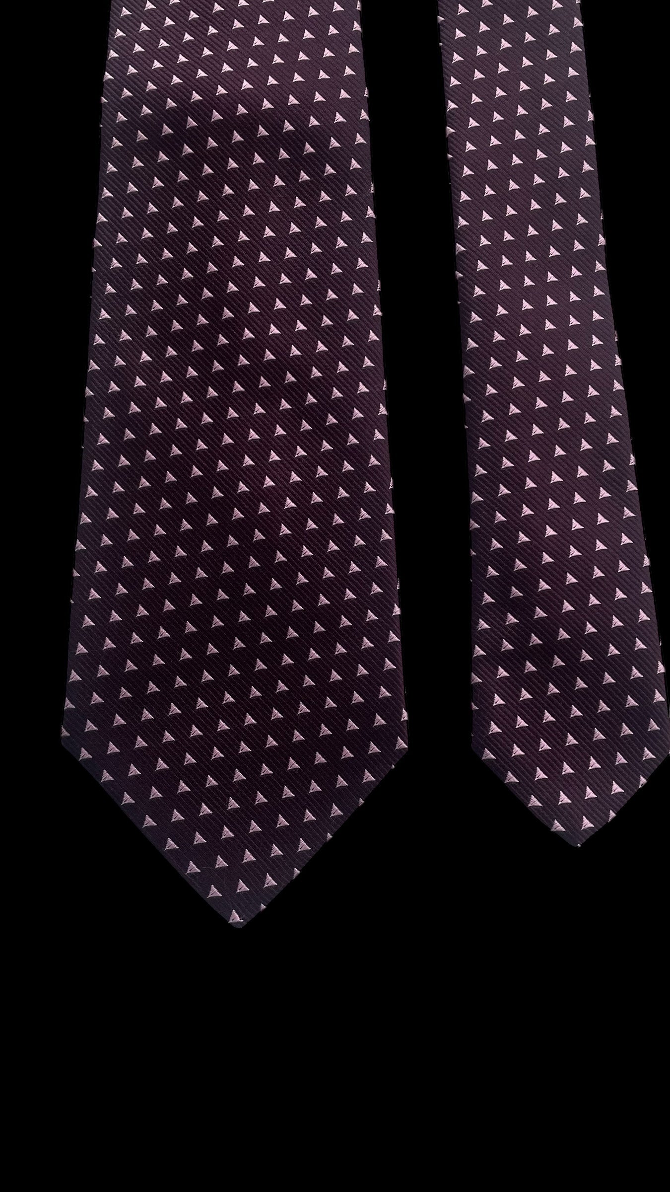 KITON Vintage Dark Purple Geometric Dots Silk Tie (9.2 cm by 153 cm) Longer Length.