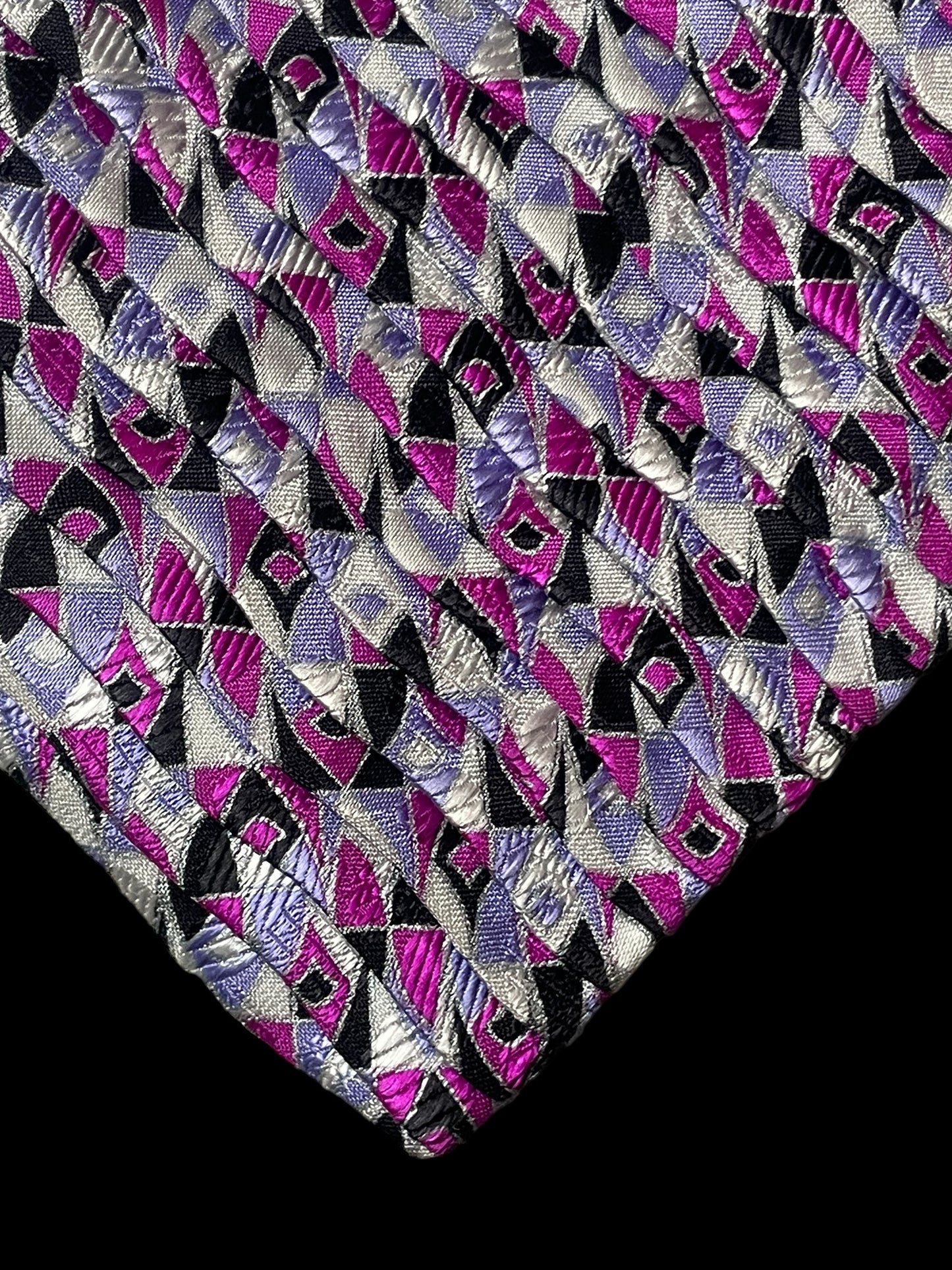 Vintage Light Grey Abstract Crepe  Silk Jacquard Tie by STEFANO RICCI (9.9 cm by 157 cm)