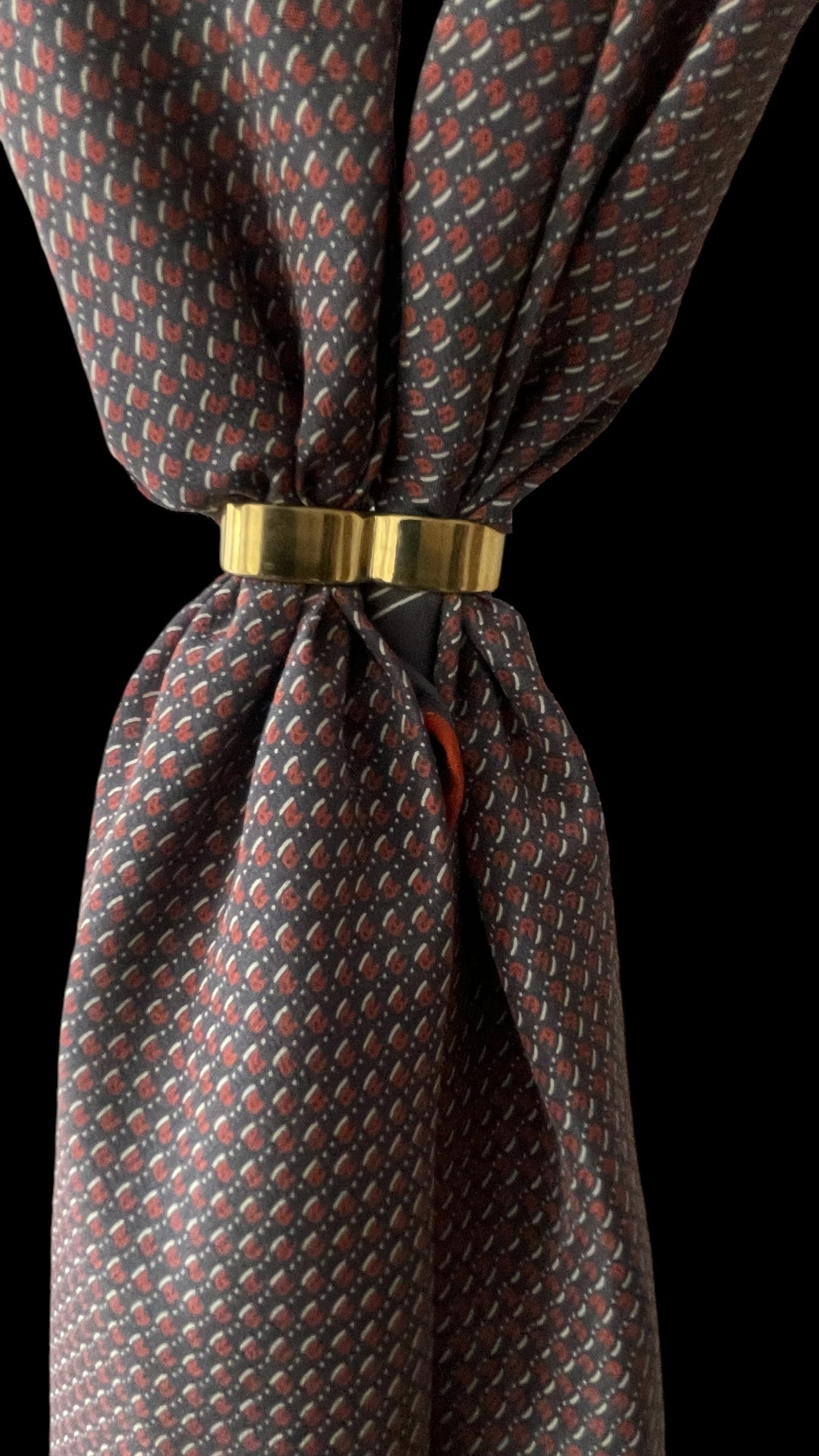 ETIENNE AIGNER Vintage Dark Grey Geometric/Logos Crepe Silk Scarf (87 cm by 87 cm) Hand rolled edges.