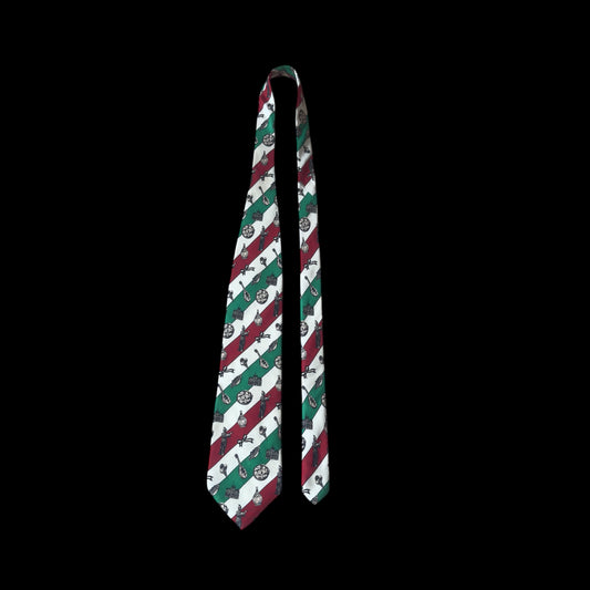 MOSCHINO Vintage Off White Novelty/Stripes Silk Tie (10.1 cm by 148.5 cm) Bit Wider Front Size