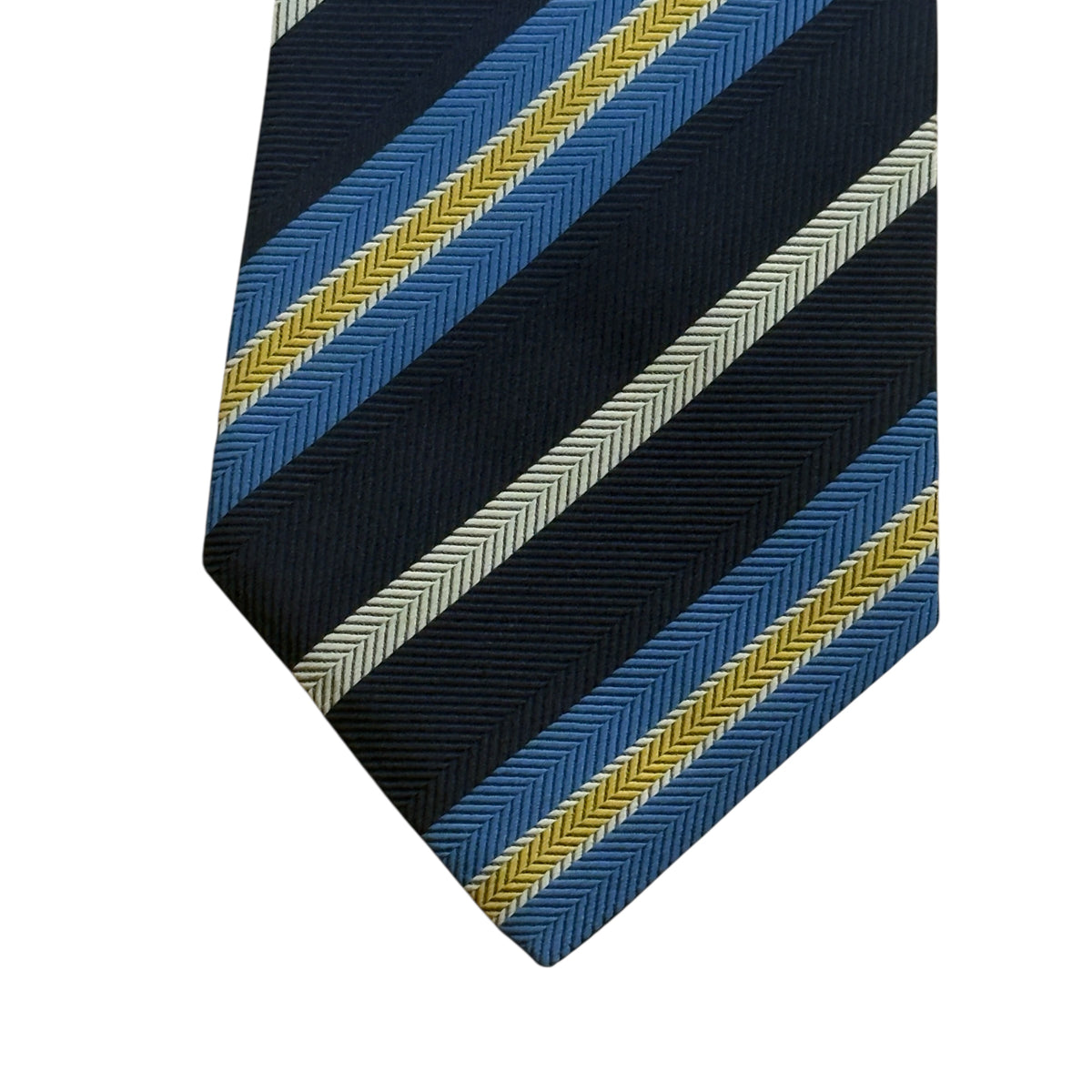 BREUER Vintage Navy Blue Stripes Silk Tie (10 cm by 149.5 cm)