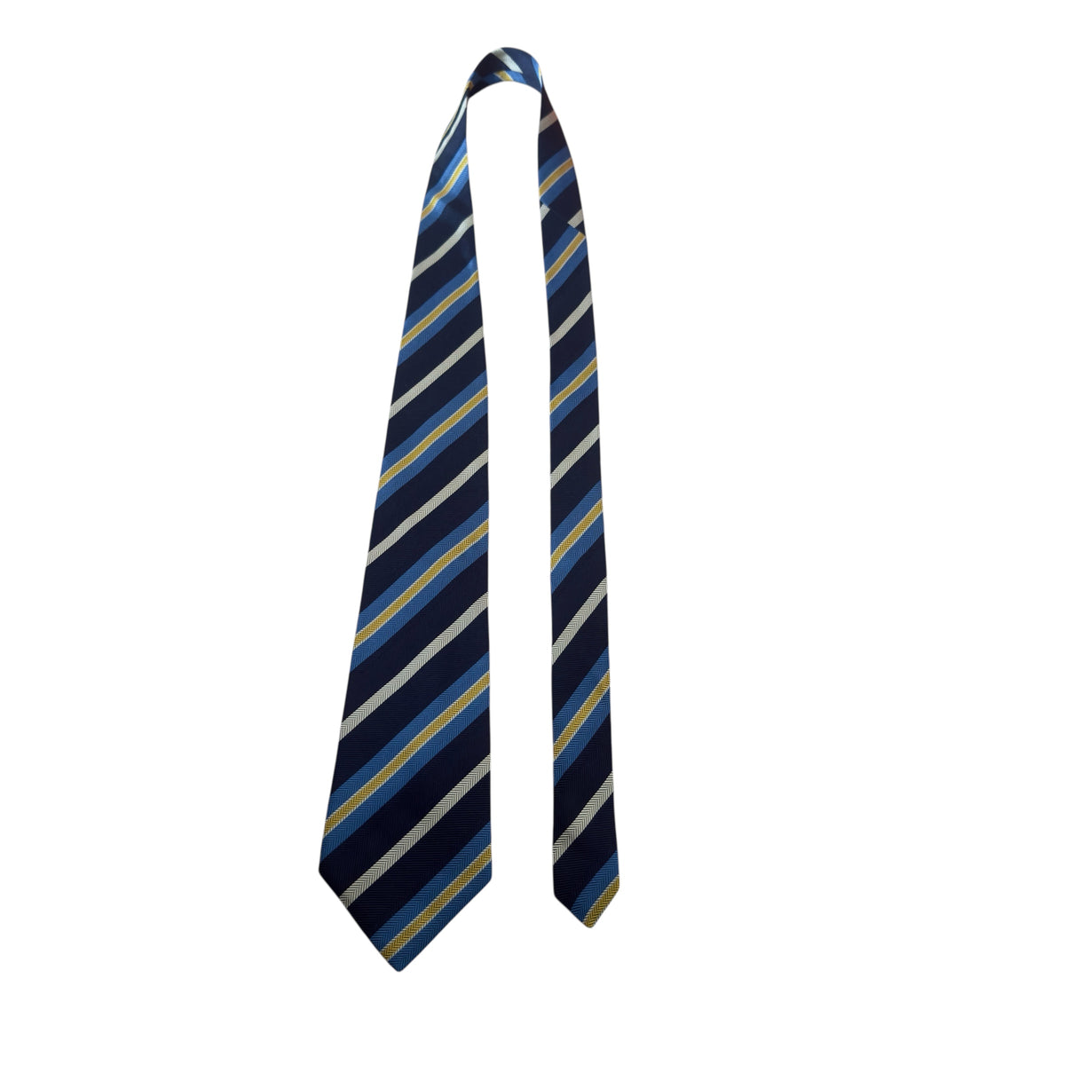 BREUER Vintage Navy Blue Stripes Silk Tie (10 cm by 149.5 cm)