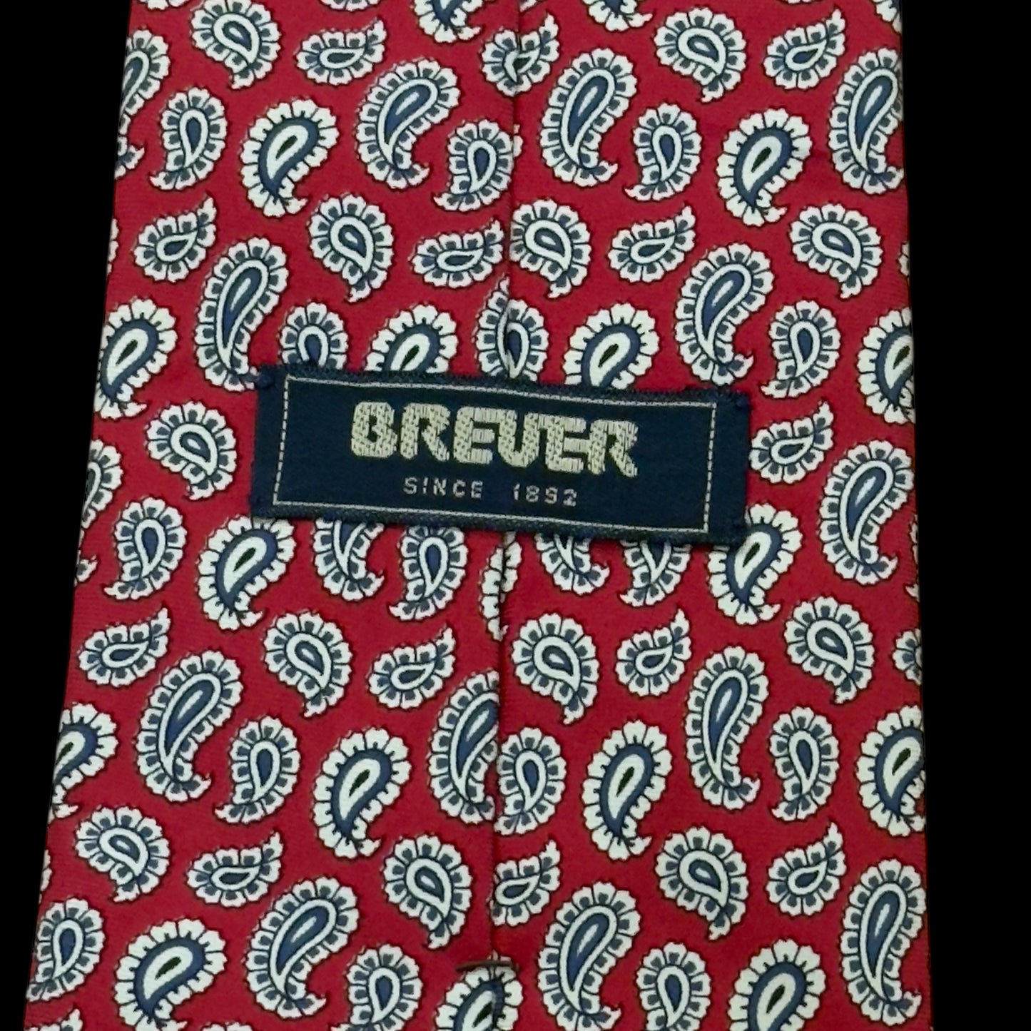 BREUER Vintage Red Paisley Silk Tie (9.7 cm by 146 cm)