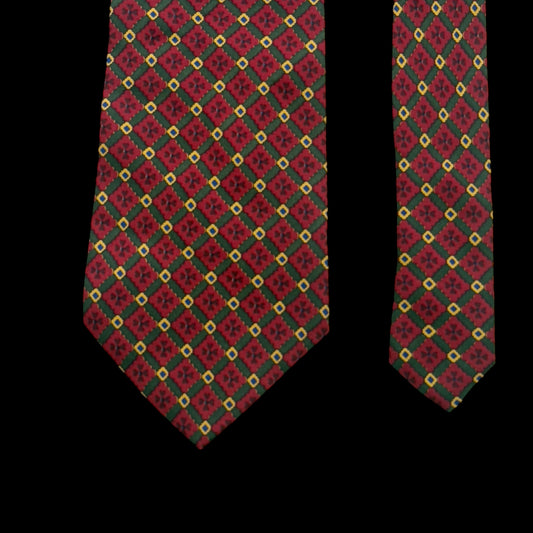 TRUSSARDI Vintage Burgundy Floral Silk Tie (9.8 cm by 147.5 cm)
