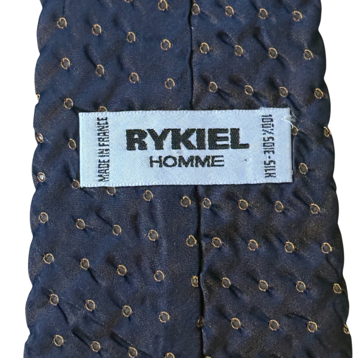RYKIEL Homme Vintage Metallic Dark Purple Geometric Dots Silk Tie (9.3 cm by 153 cm)