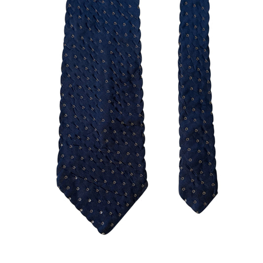 RYKIEL Homme Vintage Metallic Dark Purple Geometric Dots Silk Tie (9.3 cm by 153 cm)