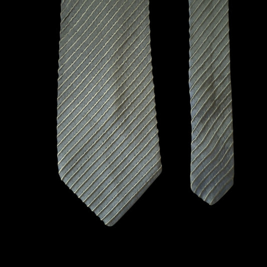 RYKIEL Homme Vintage Khaki Thin Stripes Silk Tie (9.5 cm by 154.5 cm)