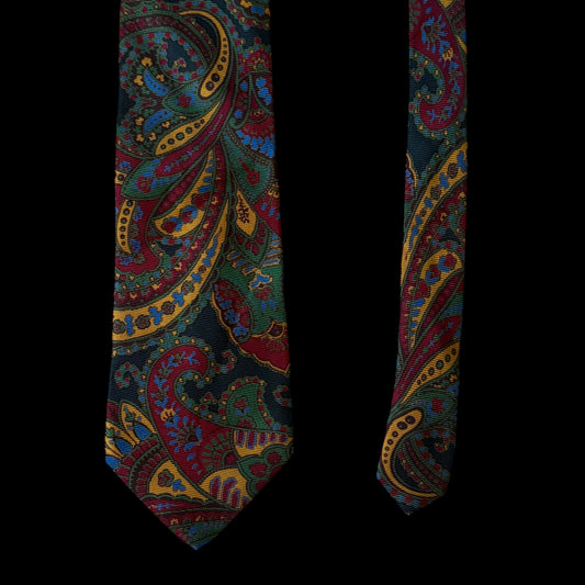 BURBERRYS Vintage Black Paisley Silk Tie (10 cm by 150 cm)