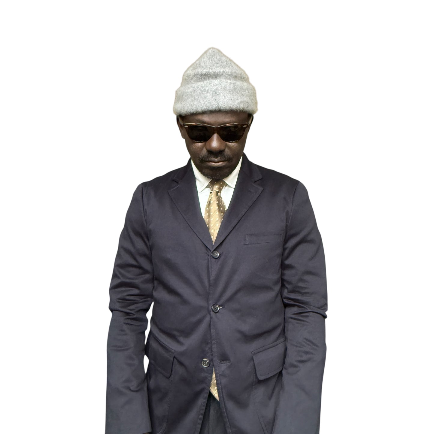 GUCCI Vintage Khaki Polka Dots Silk Tie (9.6 cm by 149 cm) Normal Front