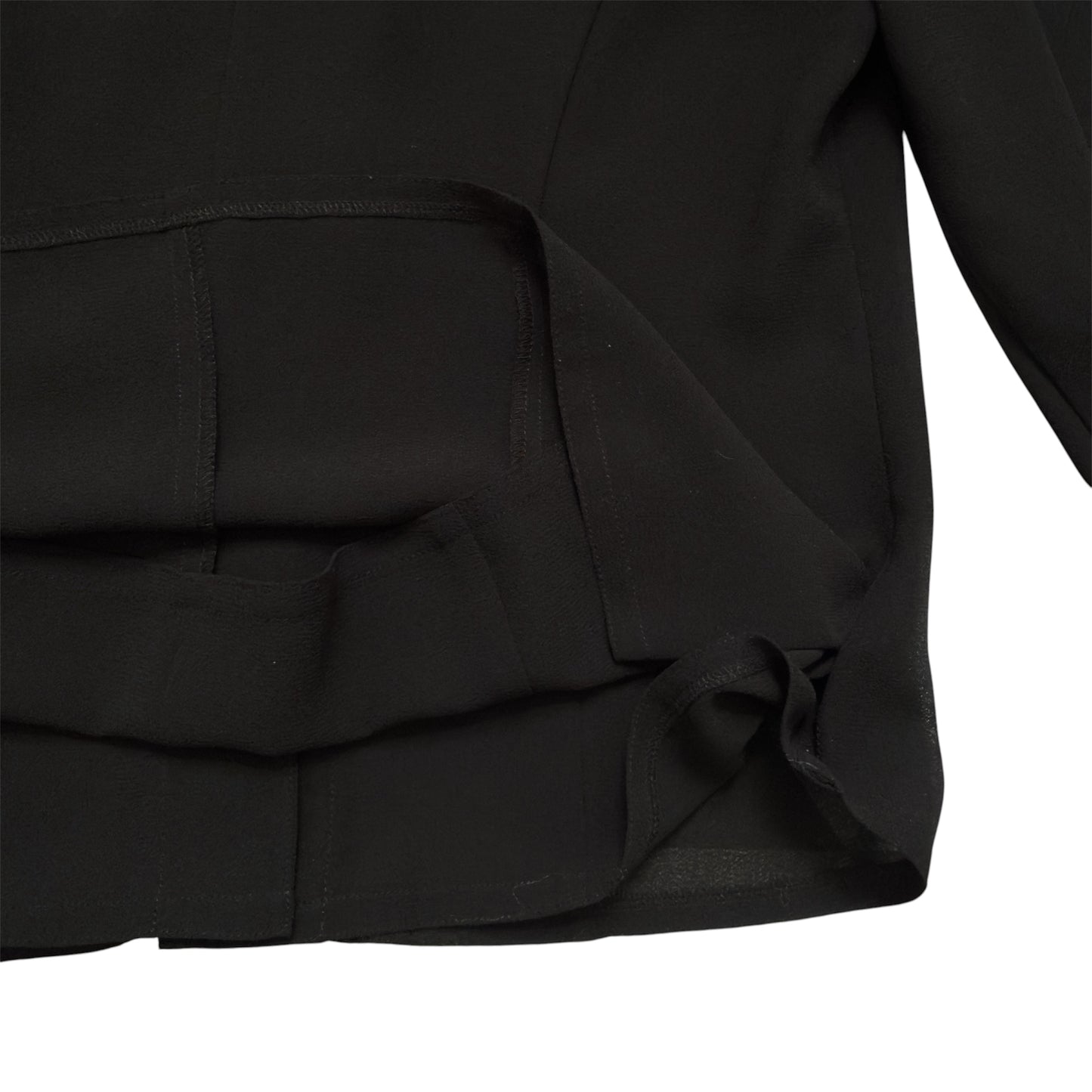 EDGAR VOS Vintage Black Ruffled Long Sleeves Jacket/Blouse.