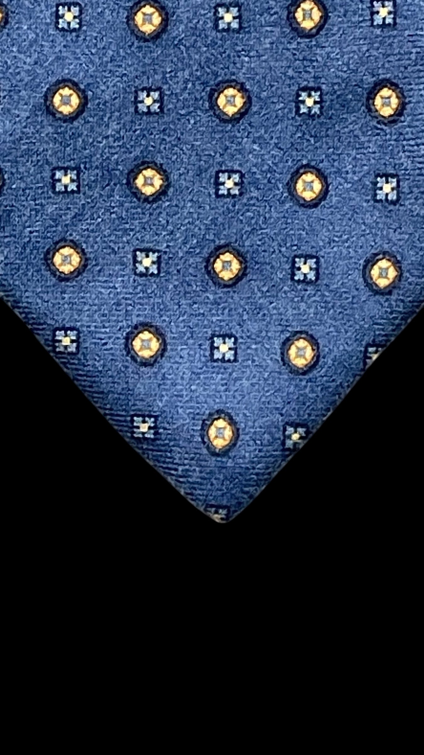 KITON Vintage 7-Fold Blue Dots Cashmere Tie(11 cm by 156 cm) Longer length