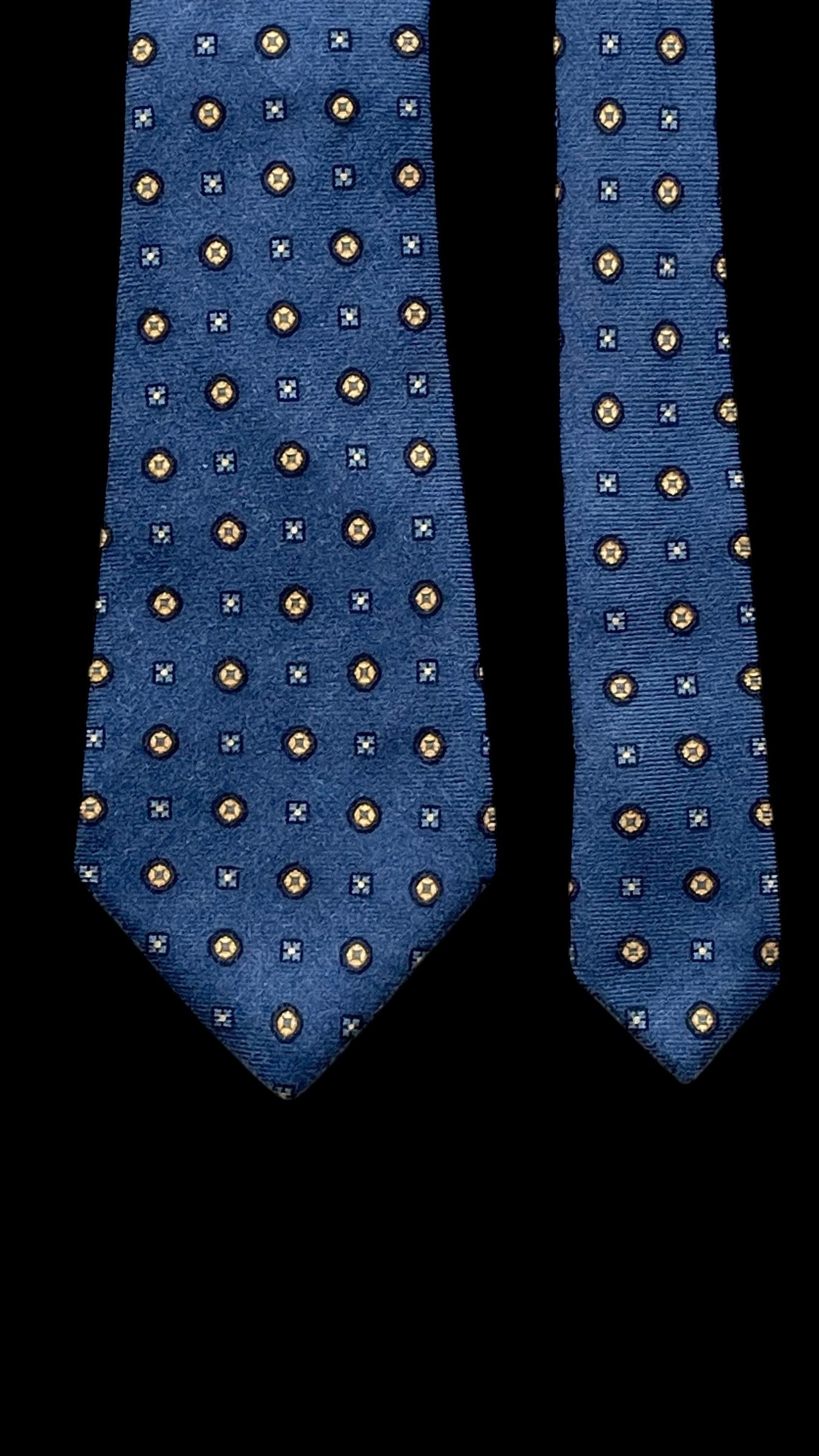 KITON Vintage 7-Fold Blue Dots Cashmere Tie(11 cm by 156 cm) Longer length