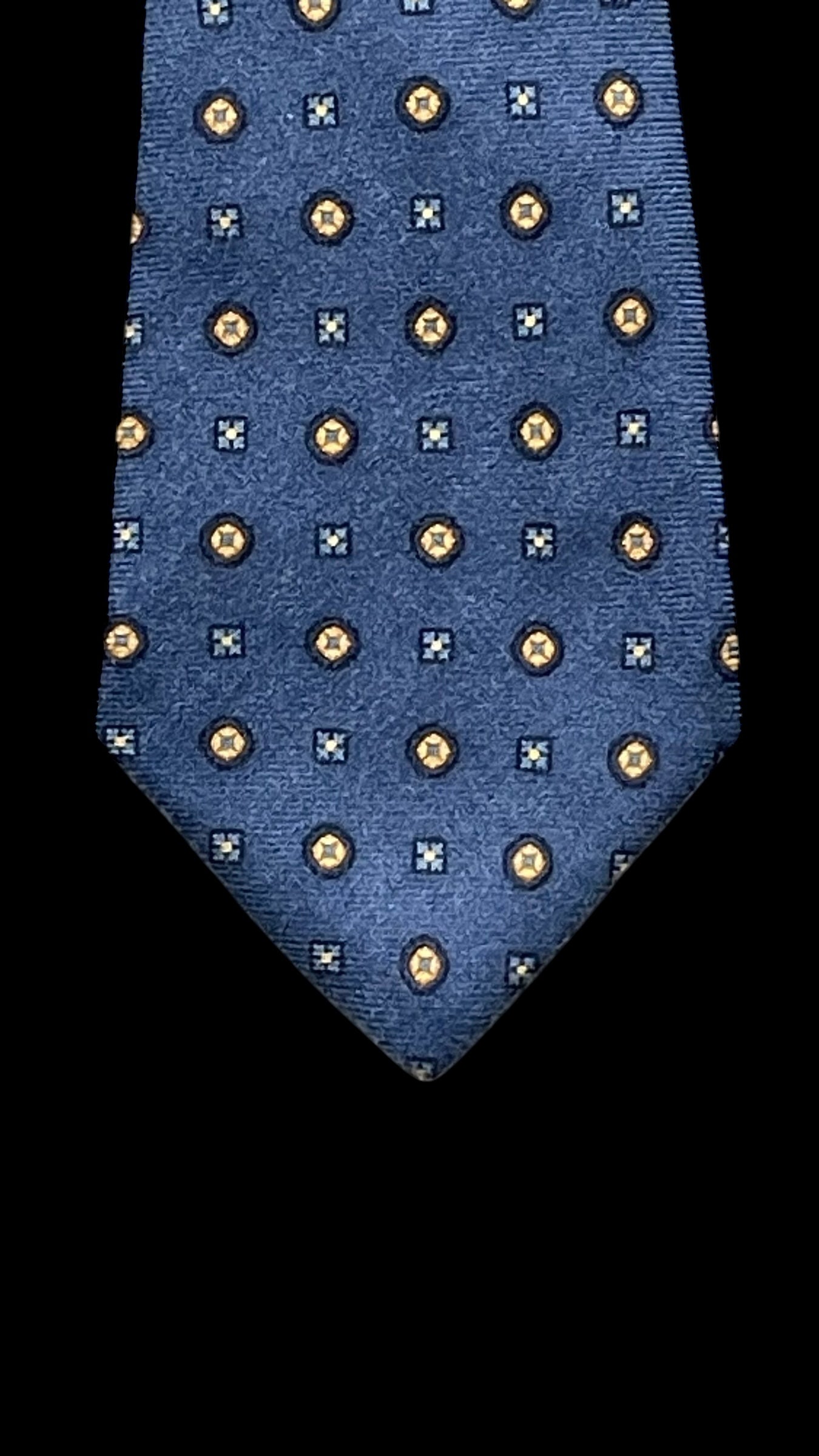 KITON Vintage 7-Fold Blue Dots Cashmere Tie(11 cm by 156 cm) Longer length