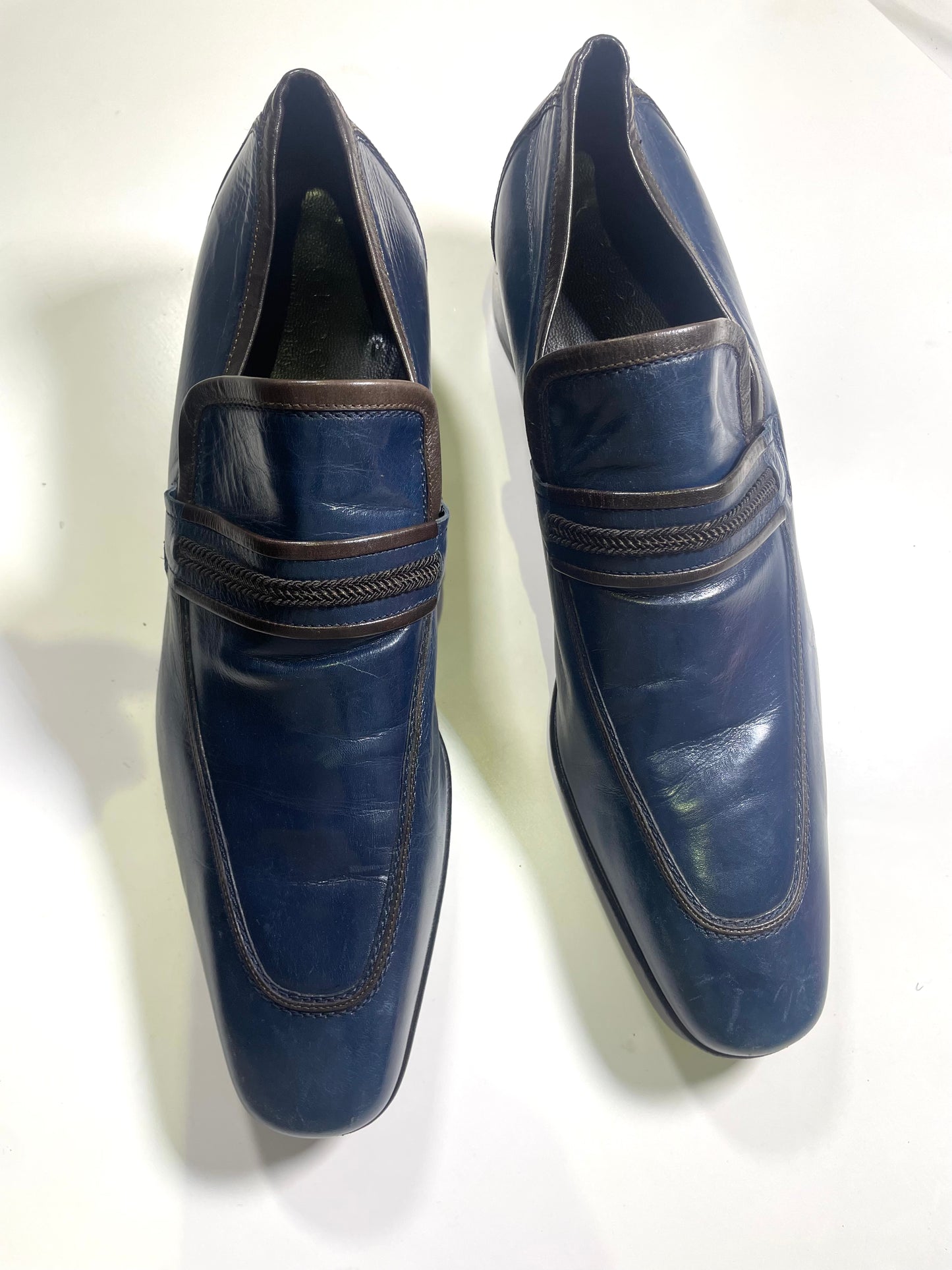 GUCCI Men’s Navy Blue Leather Shoes (Size 43.5 E)